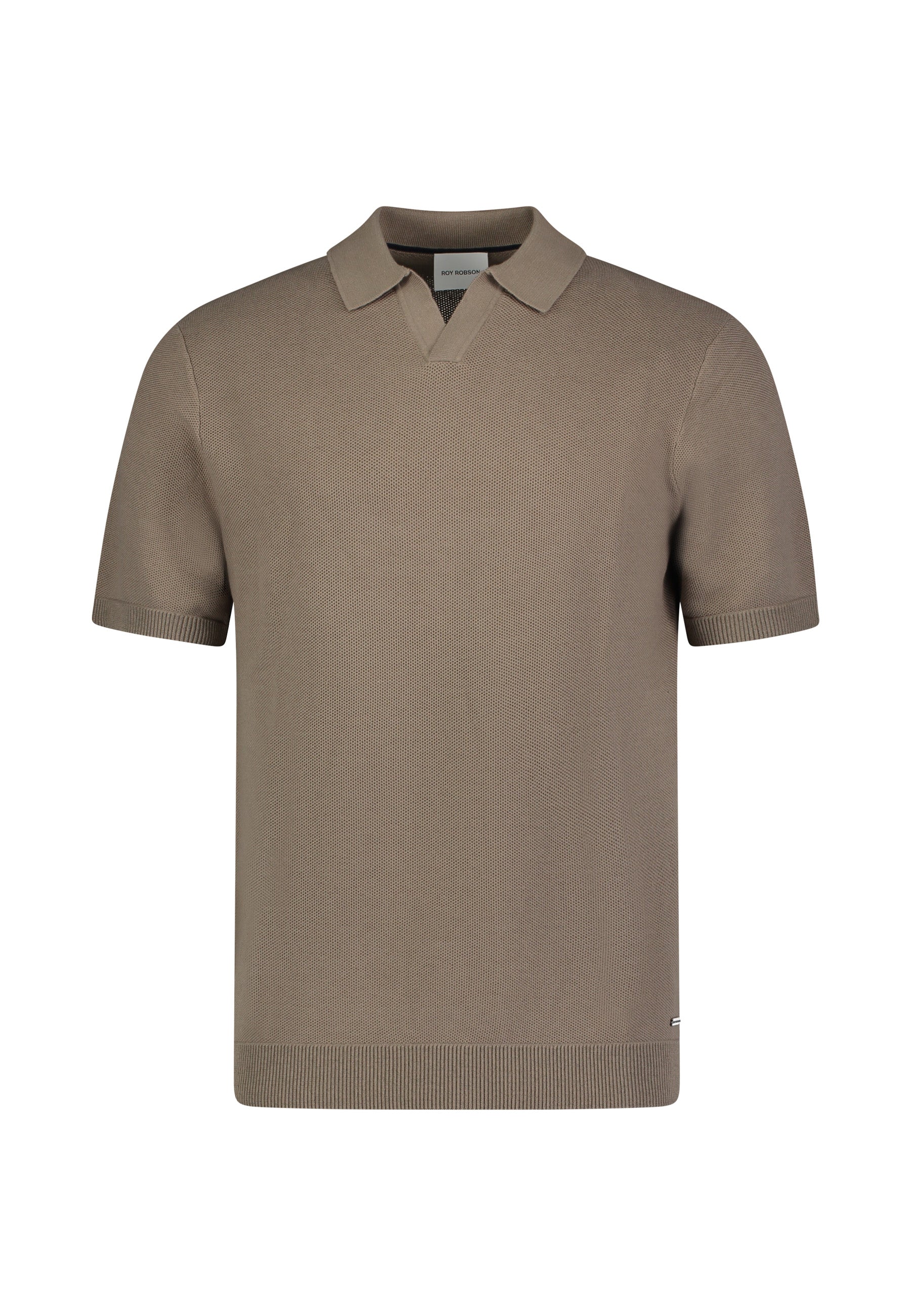 Cotton Blend Knit Polo Brown
