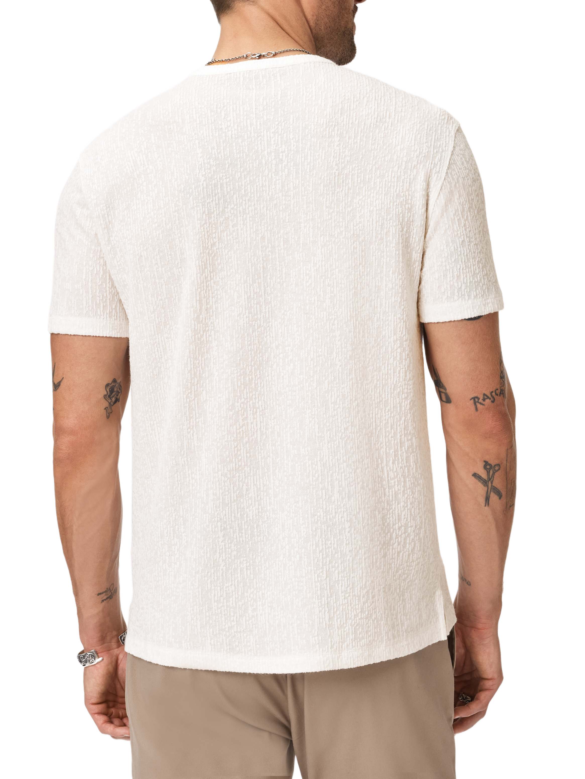 Egon Textured Short Sleeve Henley White