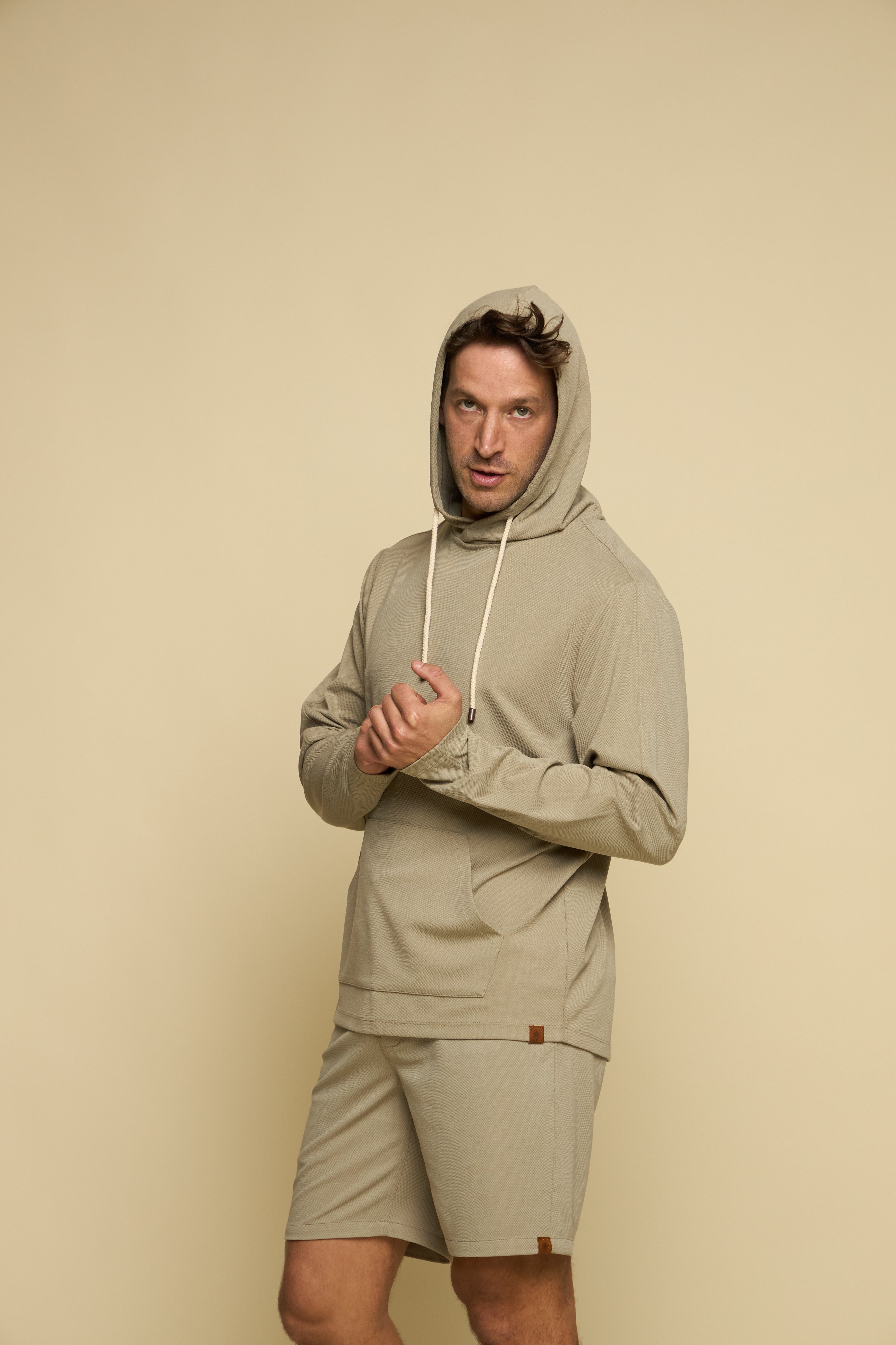 C St. Crossover Hoodie Stone