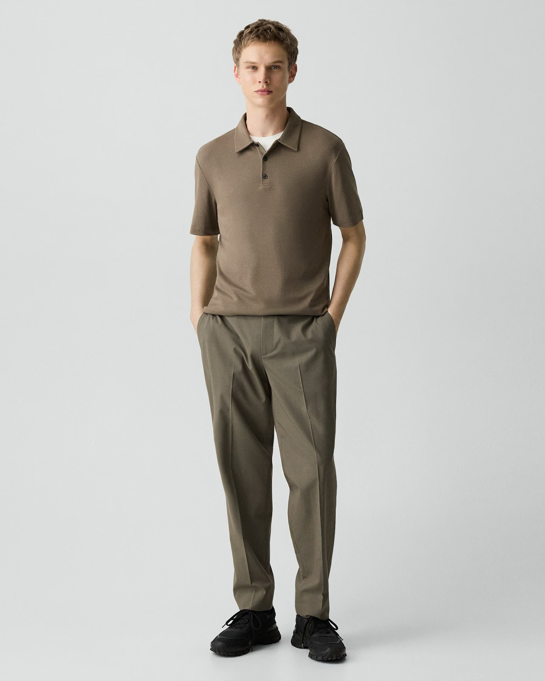 Bron Polo Shirt in Anemone Modal Jersey Morel