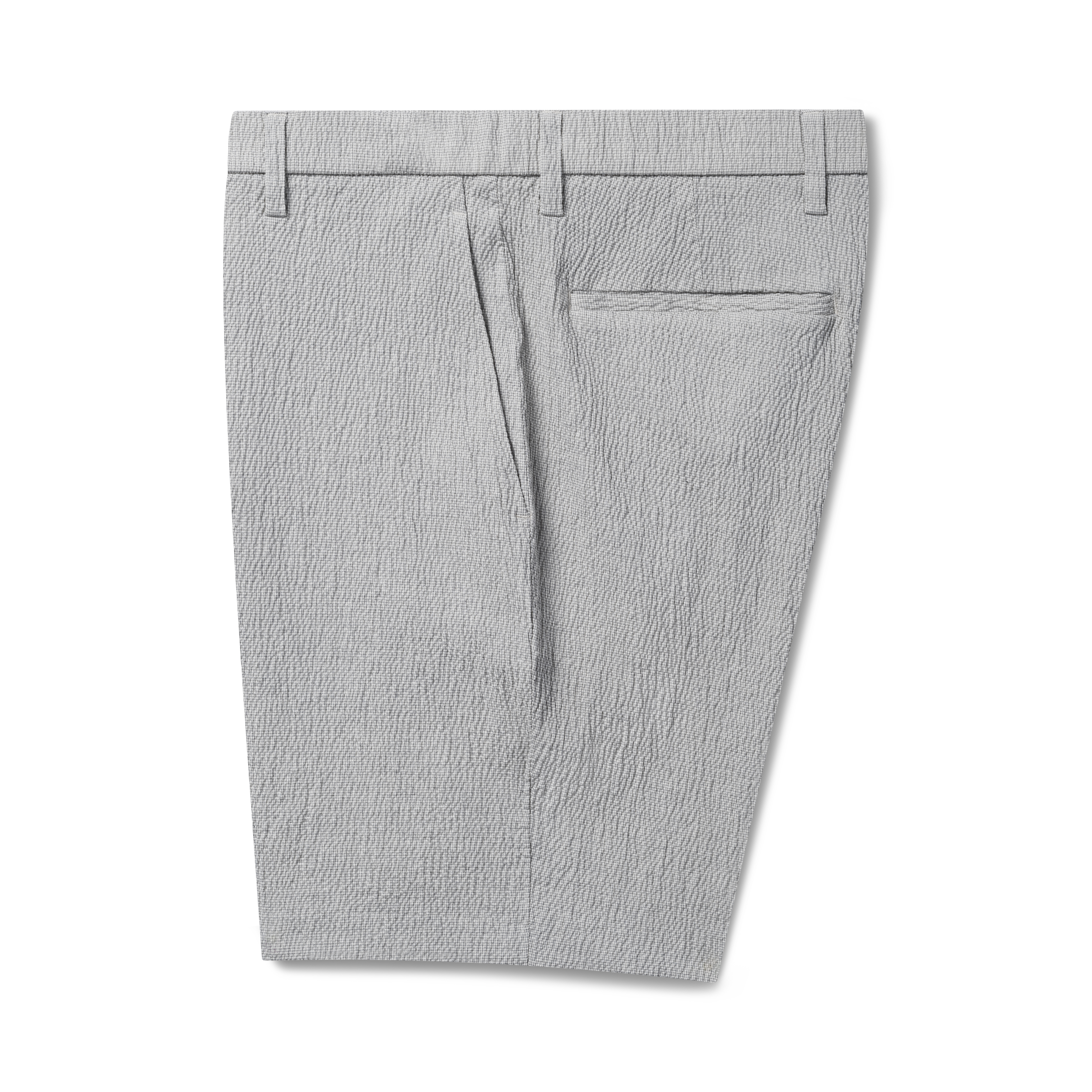Oasis Bermuda Seersucker Short Grey Heather Mini Check