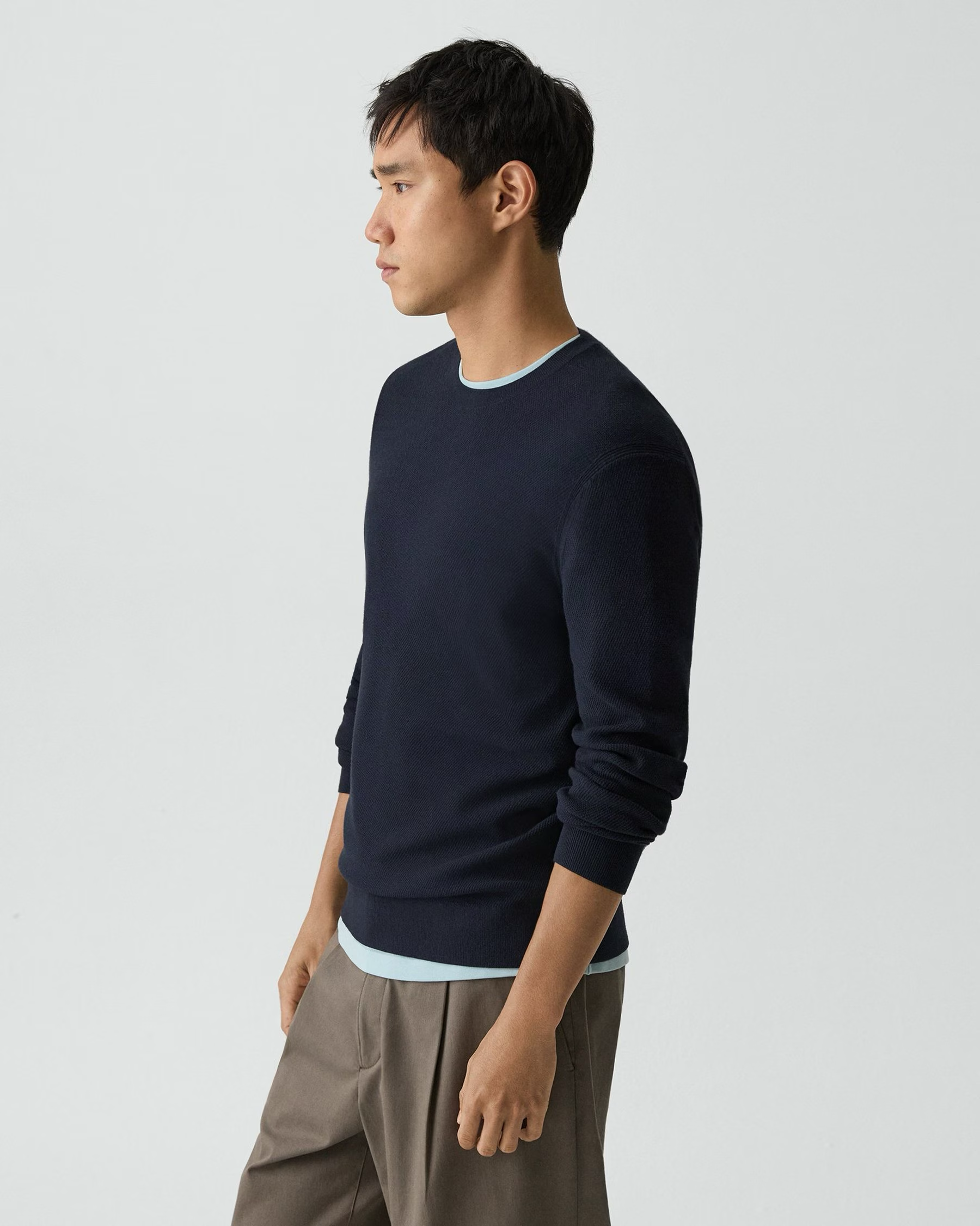 Riland Crewneck Sweater in Light Bilen Dark Eclipse