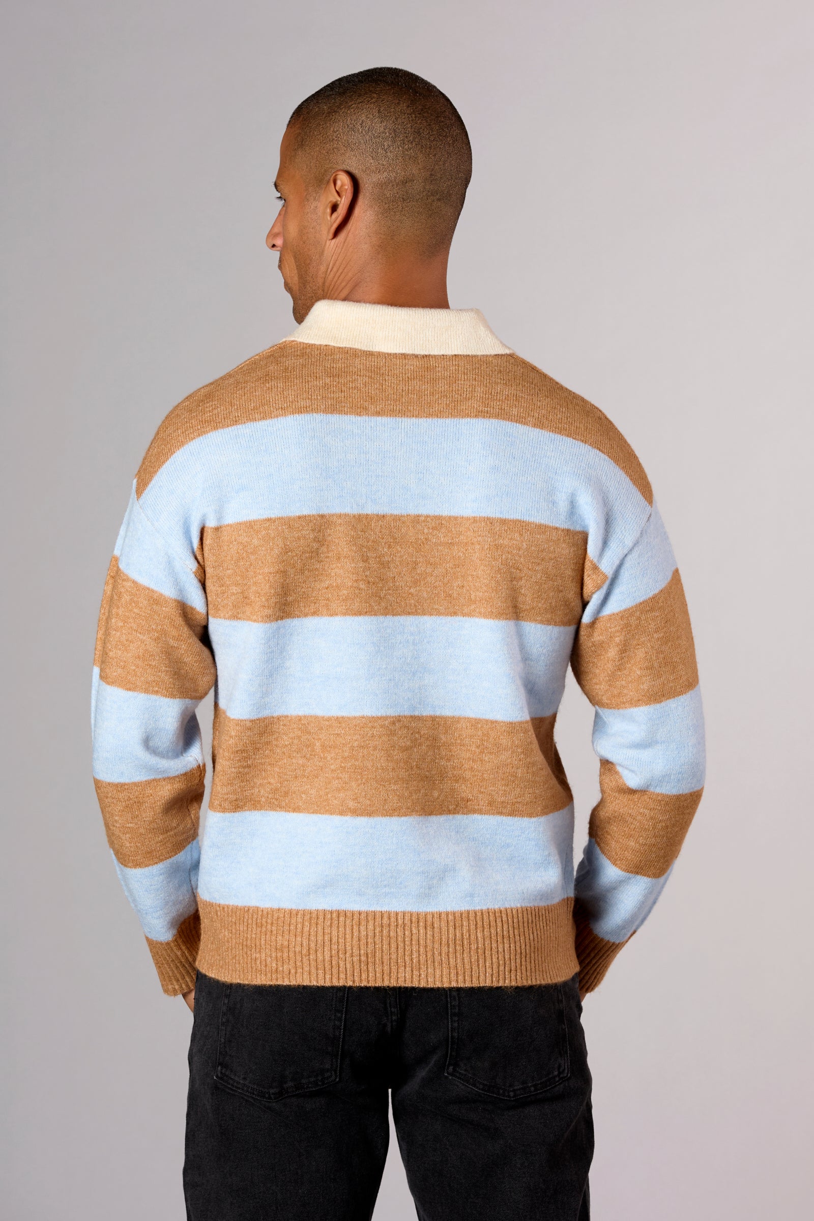 Striped Rugby Sweater Blue/Oat