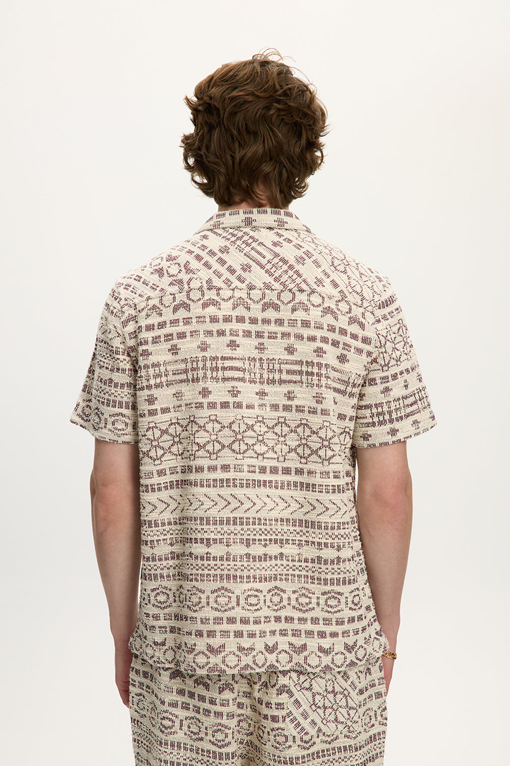 Jaquard Tribal Shirt Burgundy