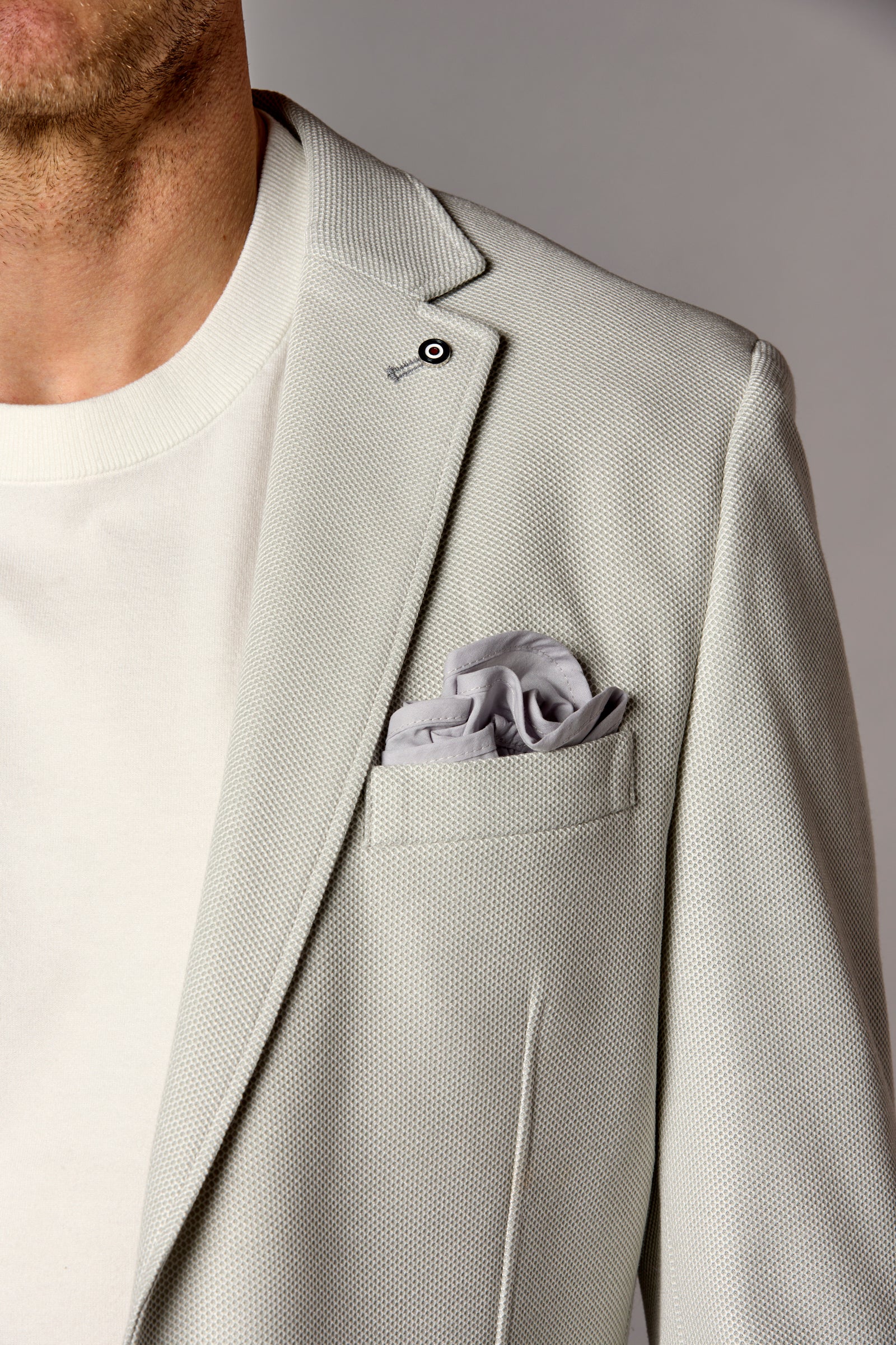 Unlined Blazer W/ Pocket Light Grey