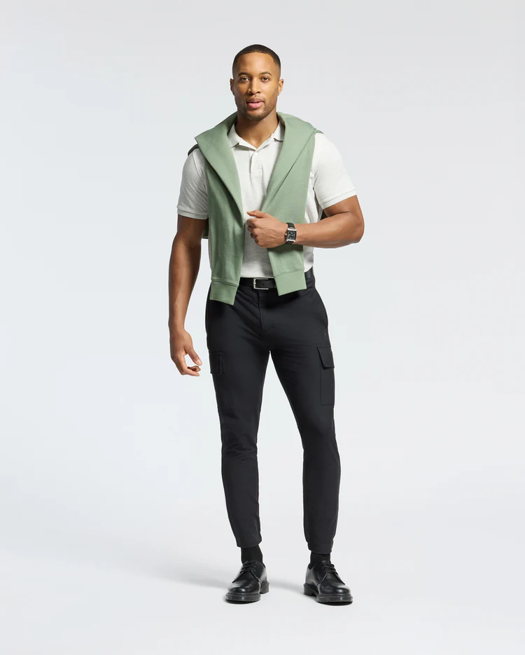 James Pique Polo Ecru Heather