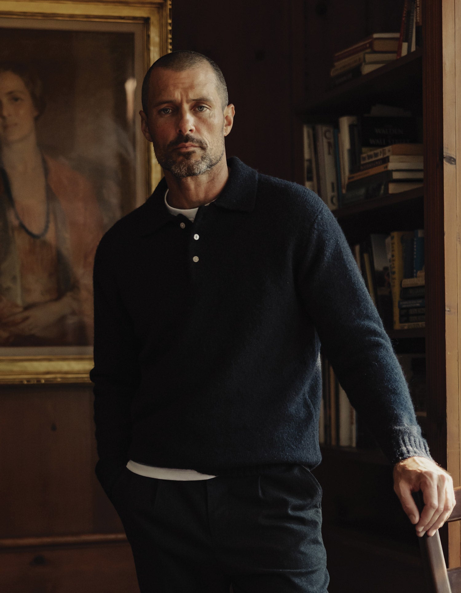 Homebound Polo Sweater Navy