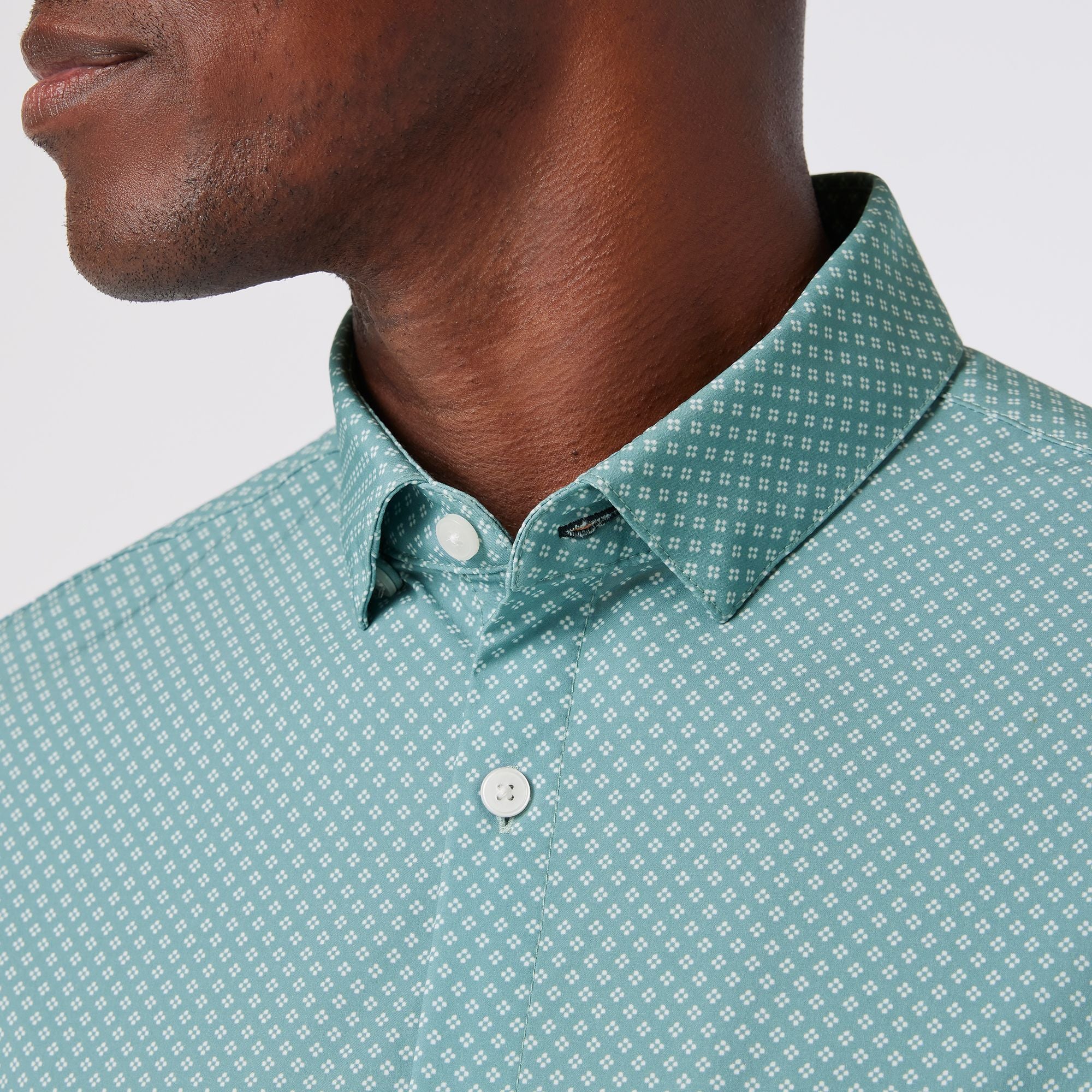 Leeward Short Sleeve Dress Shirt Pale Blue Clover
