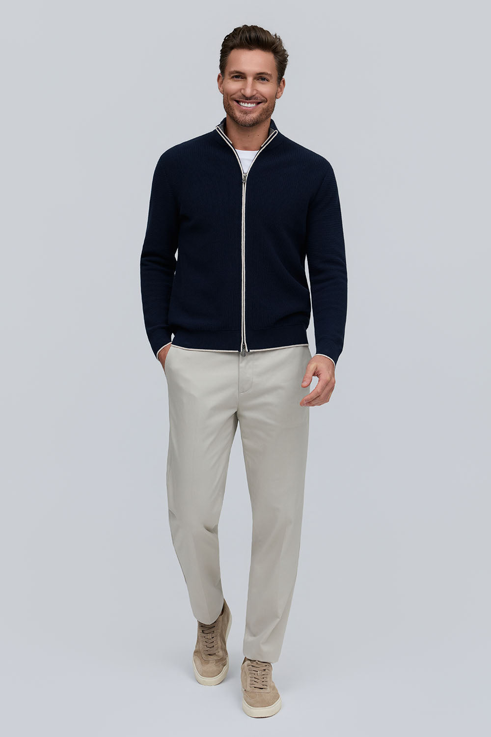 Stitch Full Zip Jacket Navy