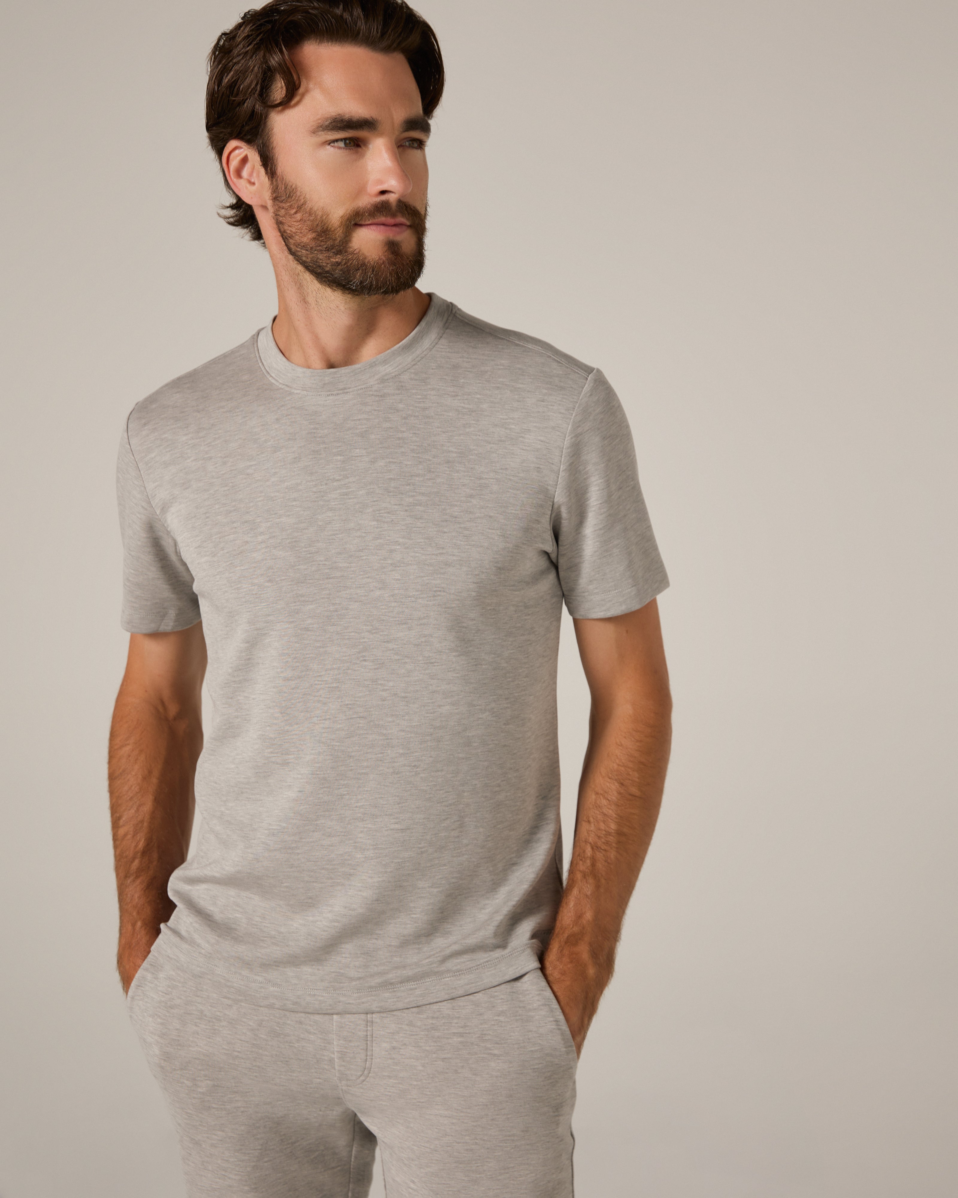 Rev Short Sleeve Modal Tee Heather Grey