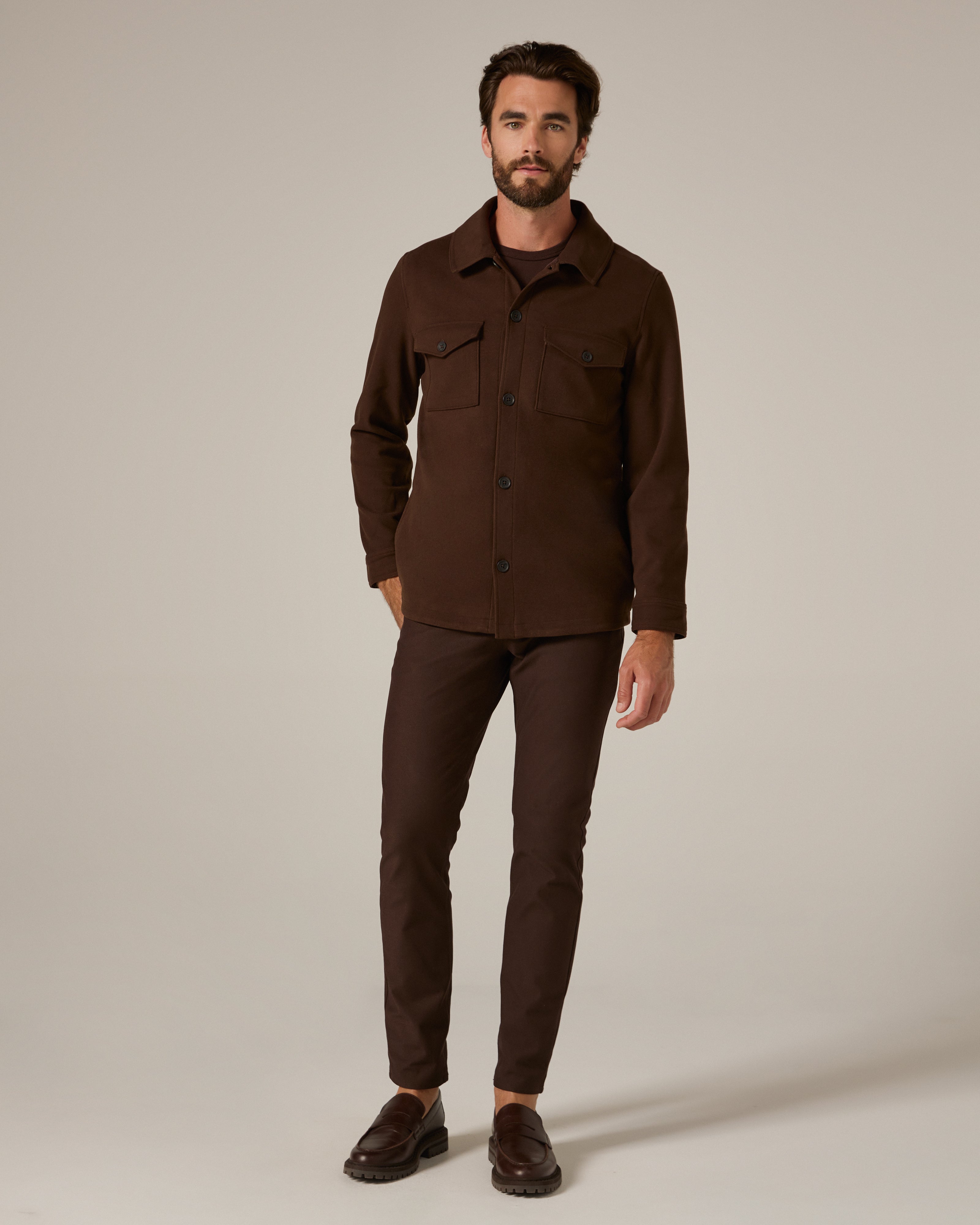 Craftsman Twill Shacket Walnut