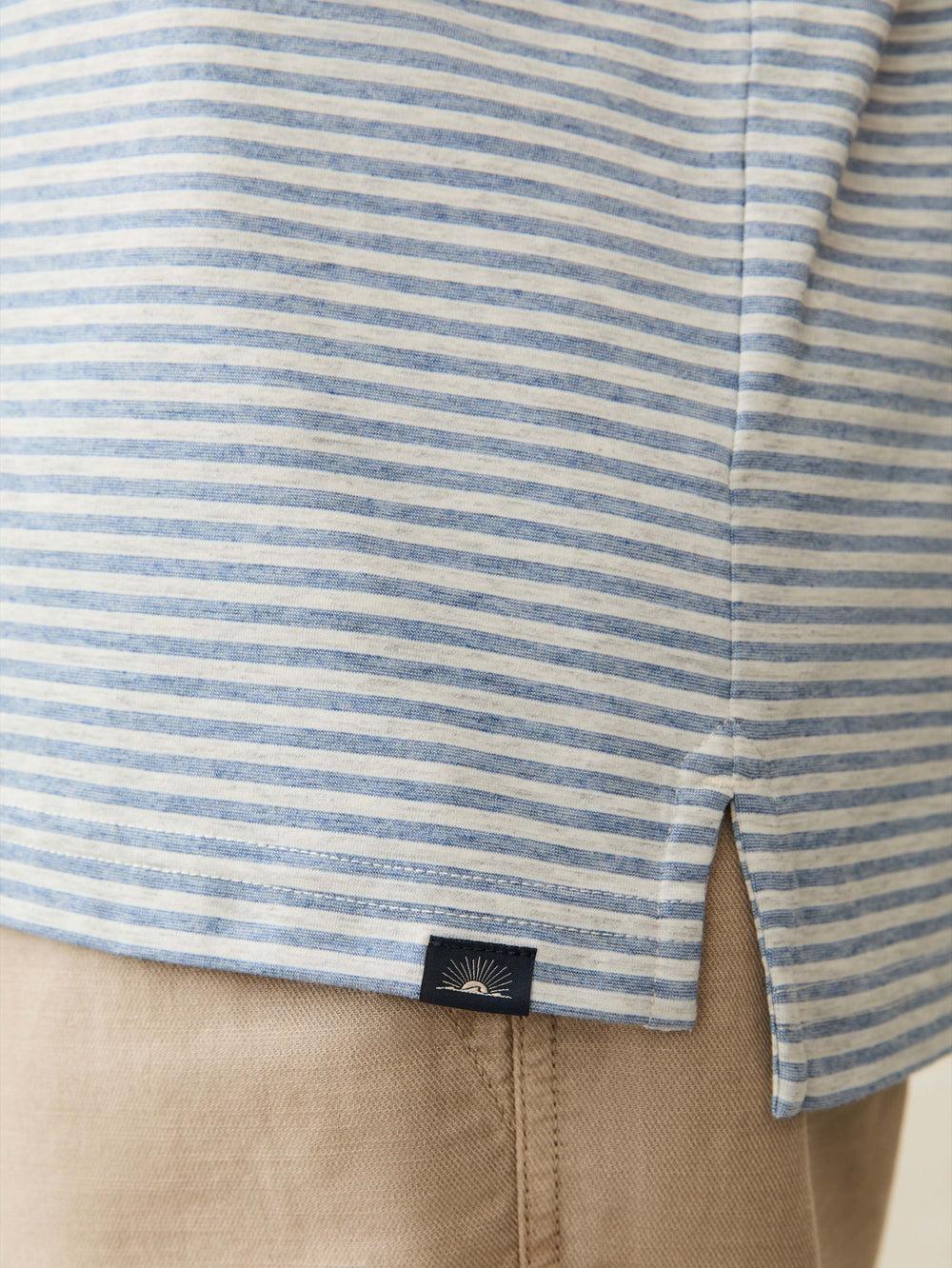 Striped Movement Short Sleeve Polo Long Valley Stripe