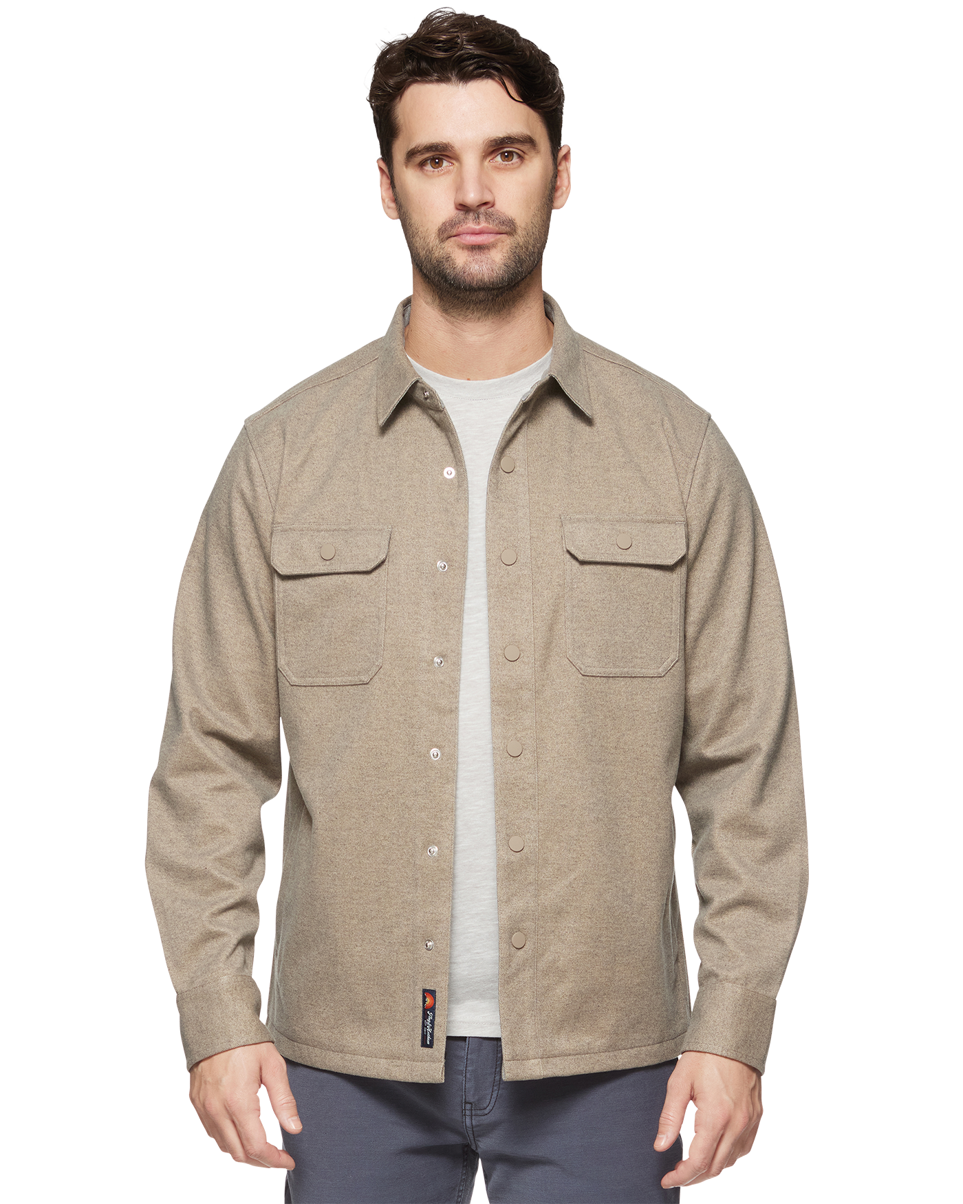 Hamlin Twill Shirt Jacket Oatmeal