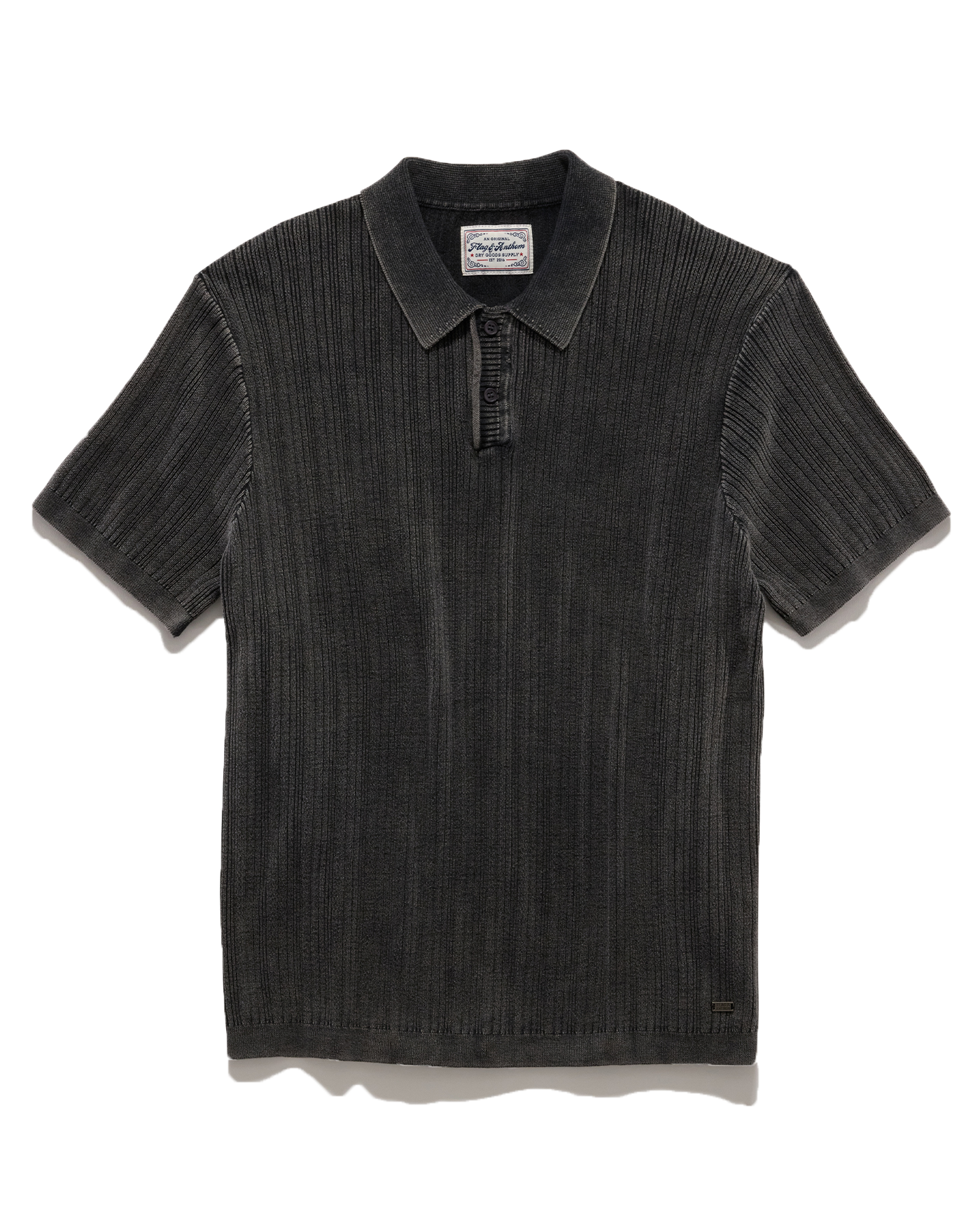 Gaffney Acid Wash Sweater Polo Washed Black