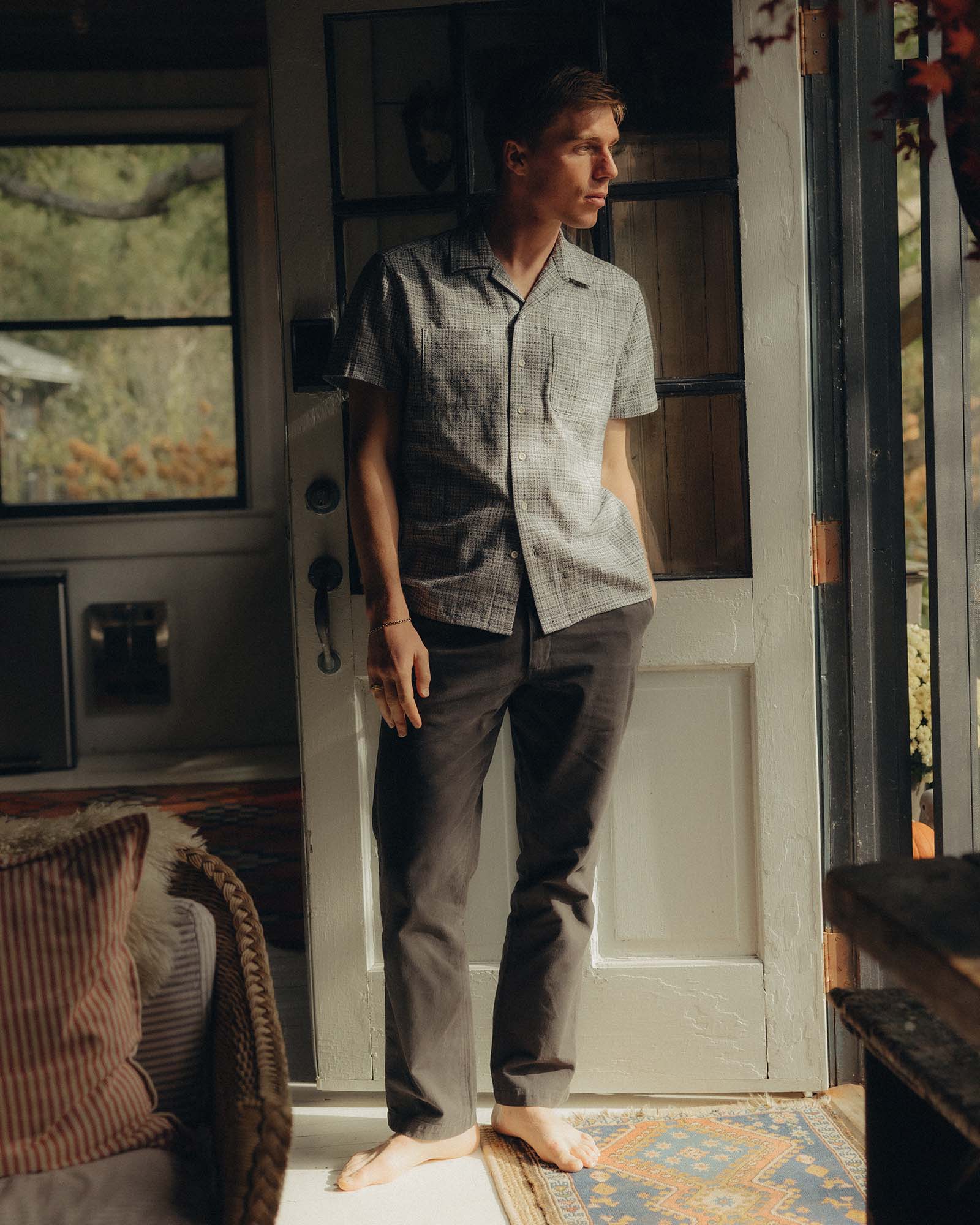 The Short Sleeve Conrad Shirt Cloud Clover Dobby