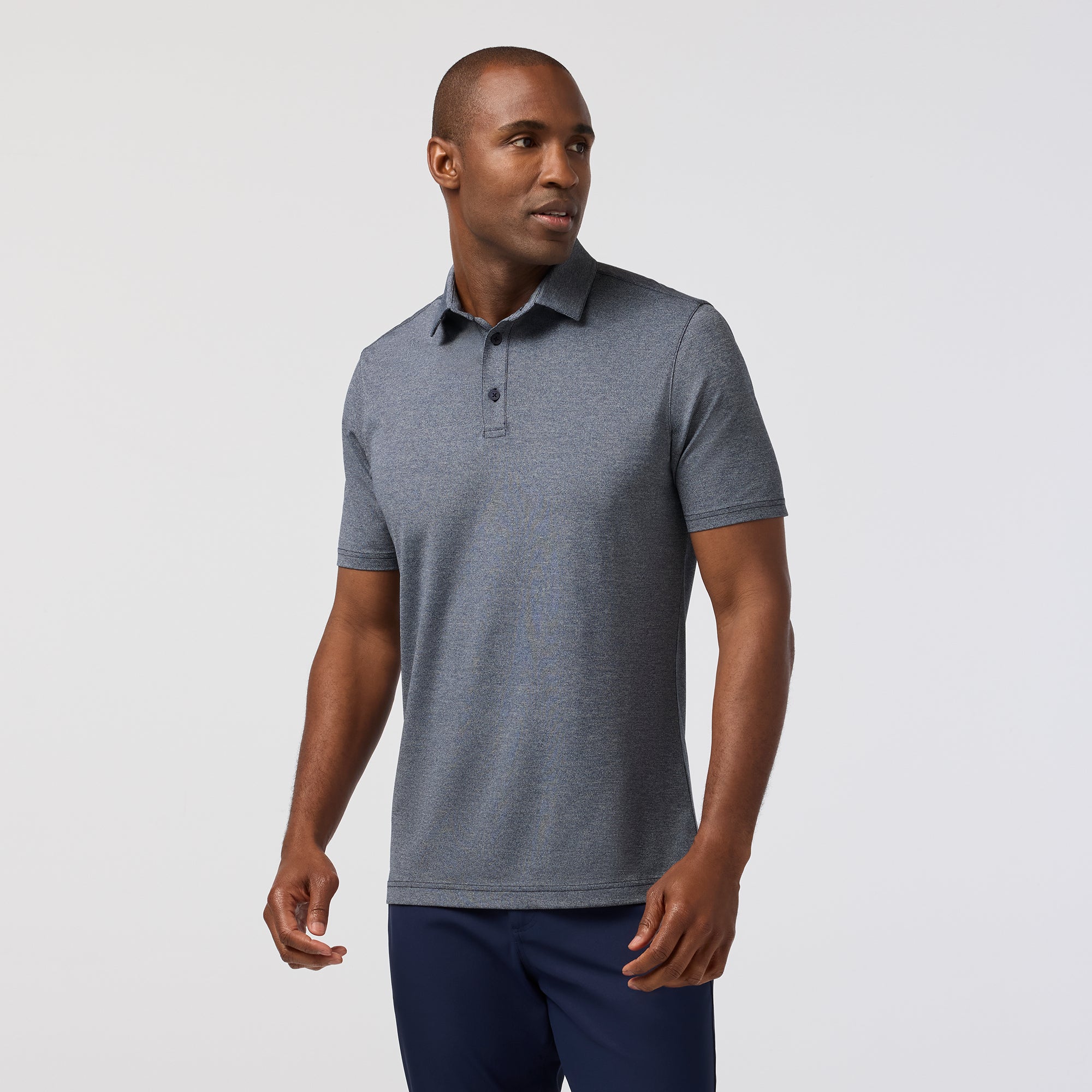 Harper Short Sleeve Polo Navy Heather