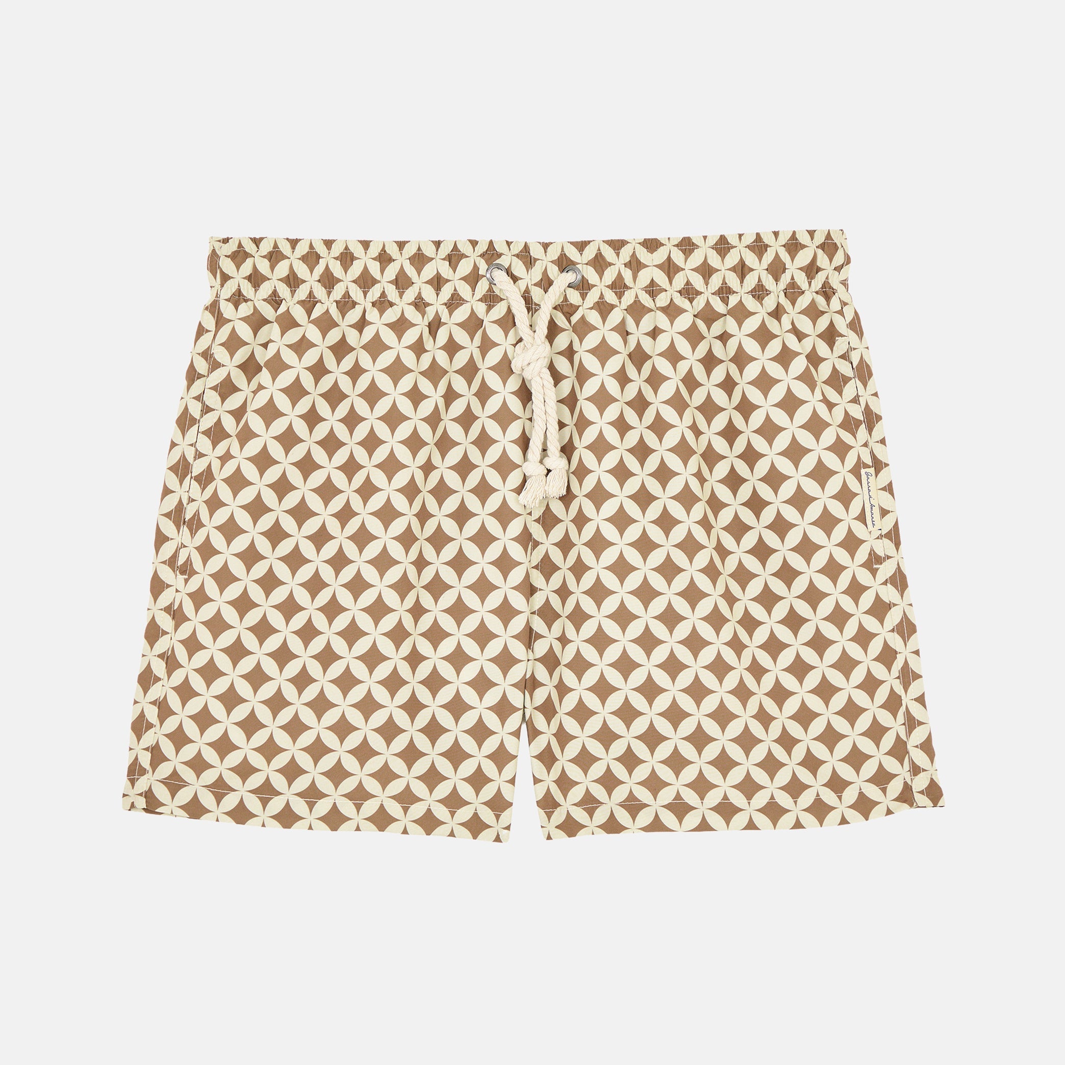 Amalfi Patterned Swim Short Caffe/Crema