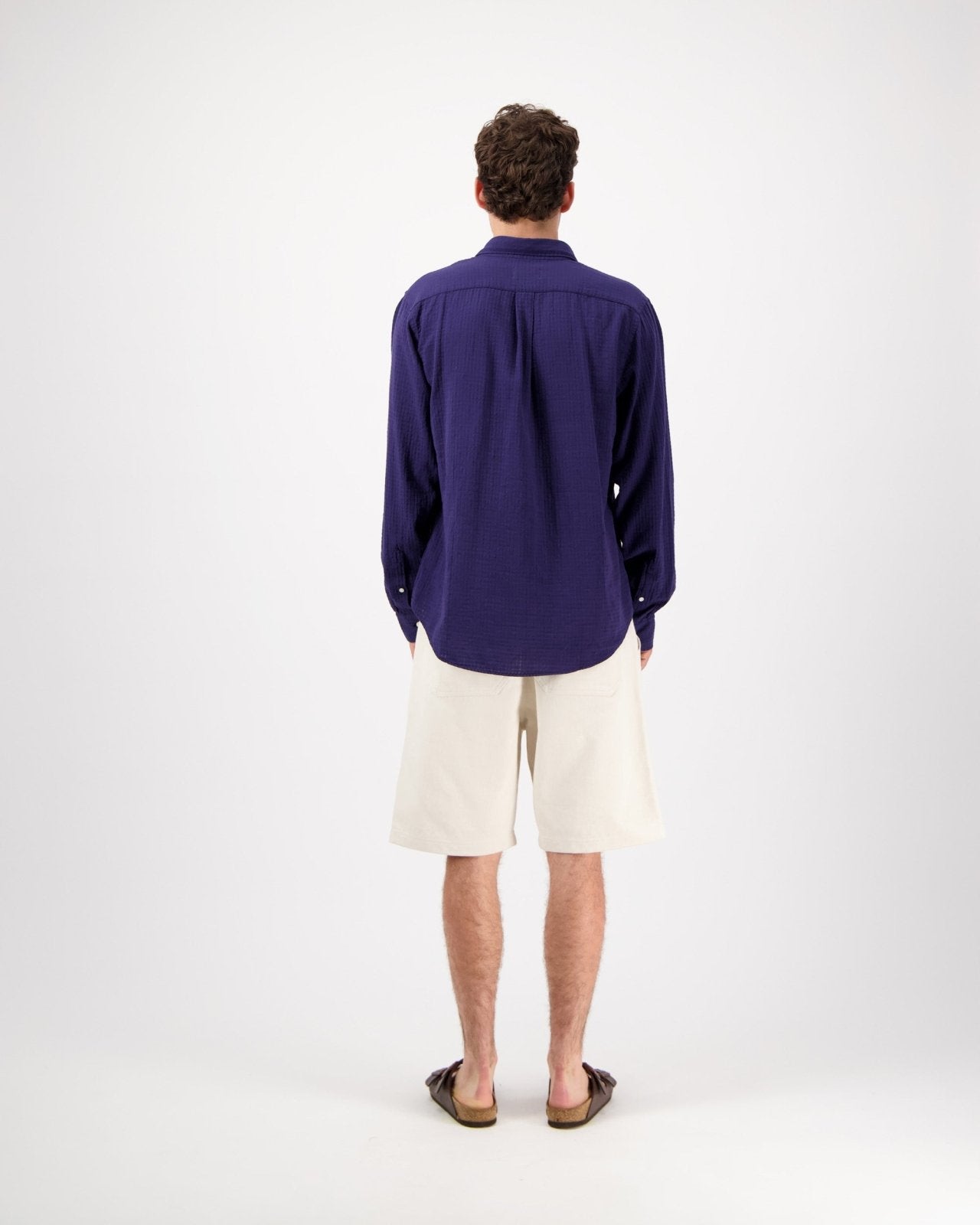 Konga Textured Cotton Shirt Navy