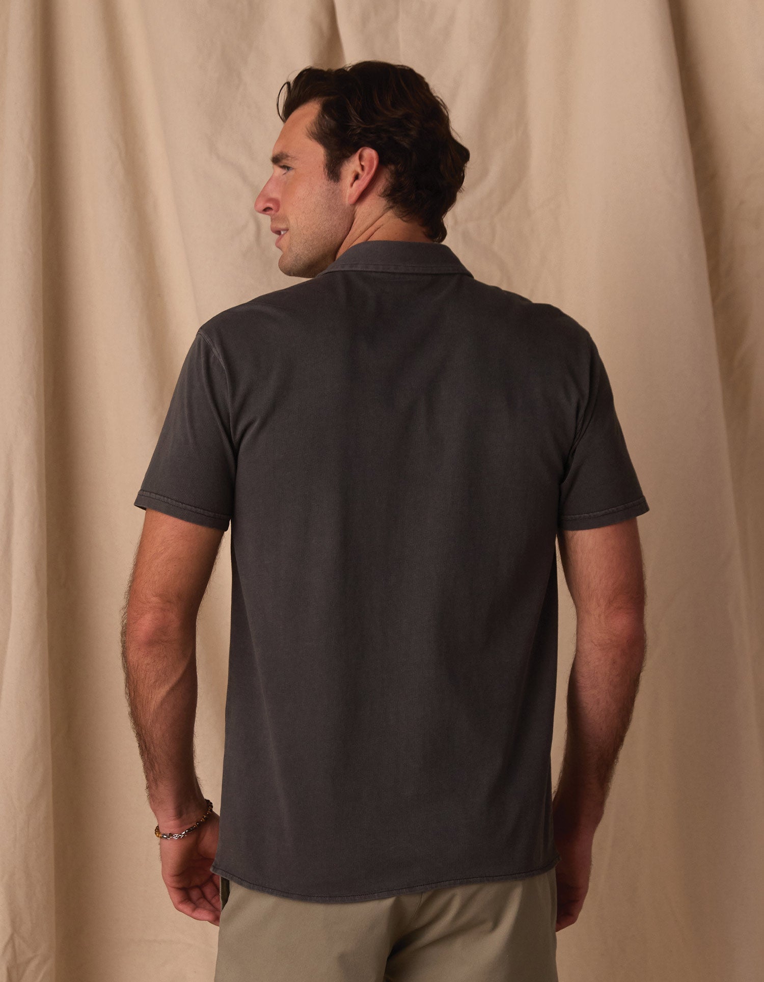 Normal Jersey Short Sleeve Button Up Shadow