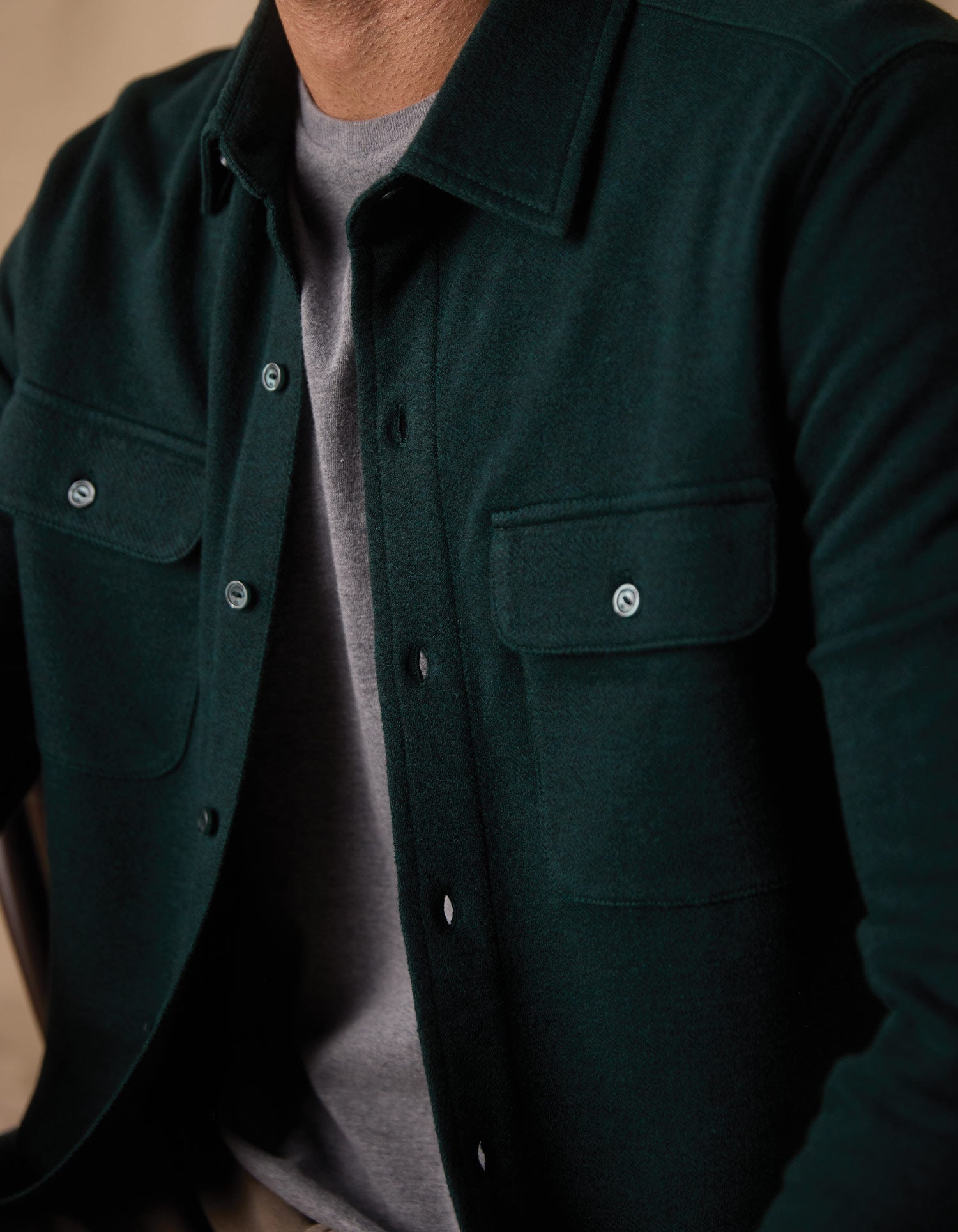 Textured Knit Everyday Shirt Emerald