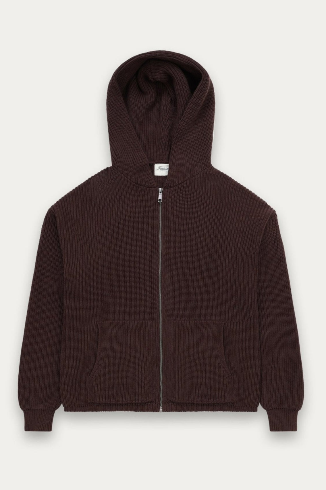 Knitted Zip Hoodie Coffee