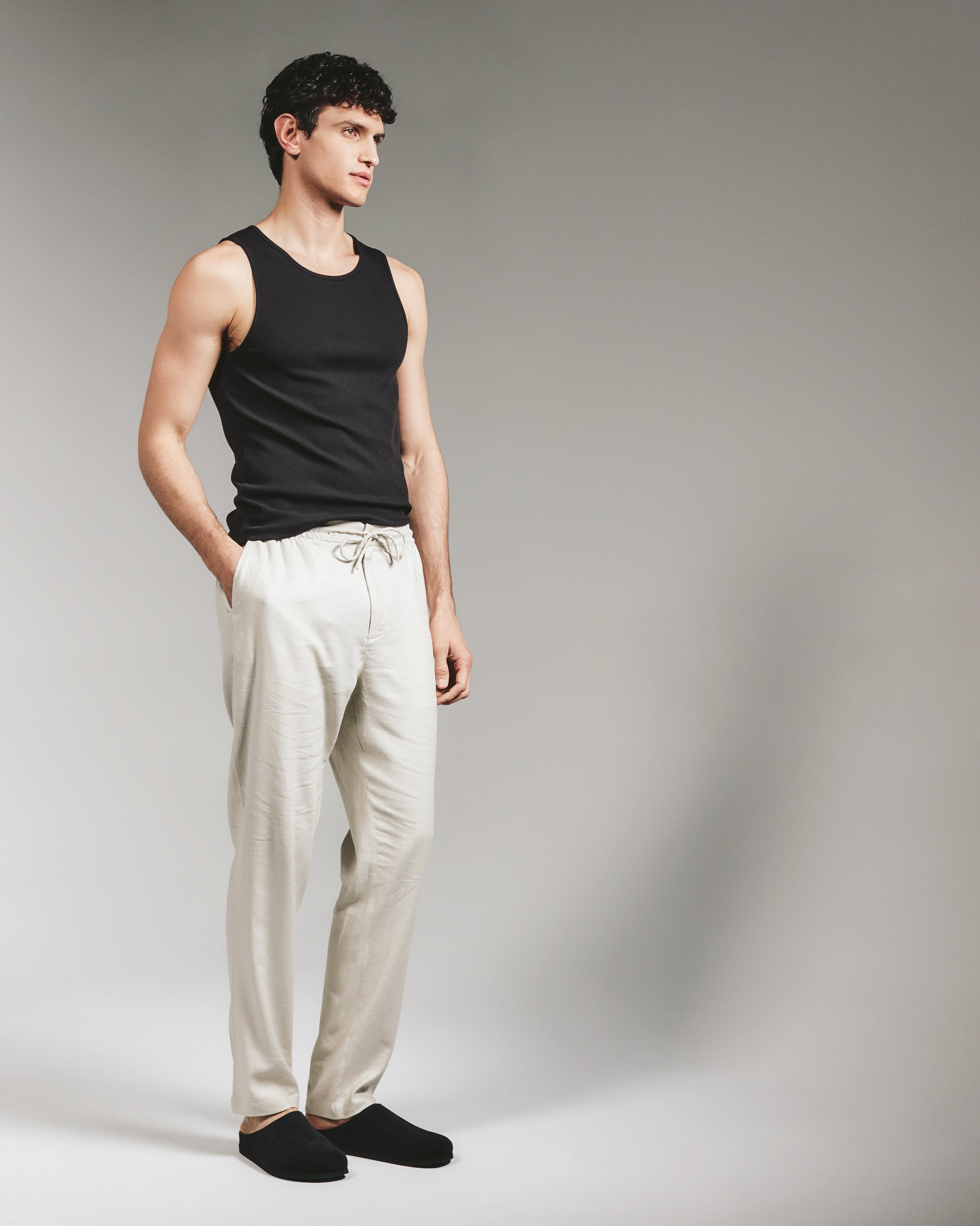 Modal Ribbed Tank Black