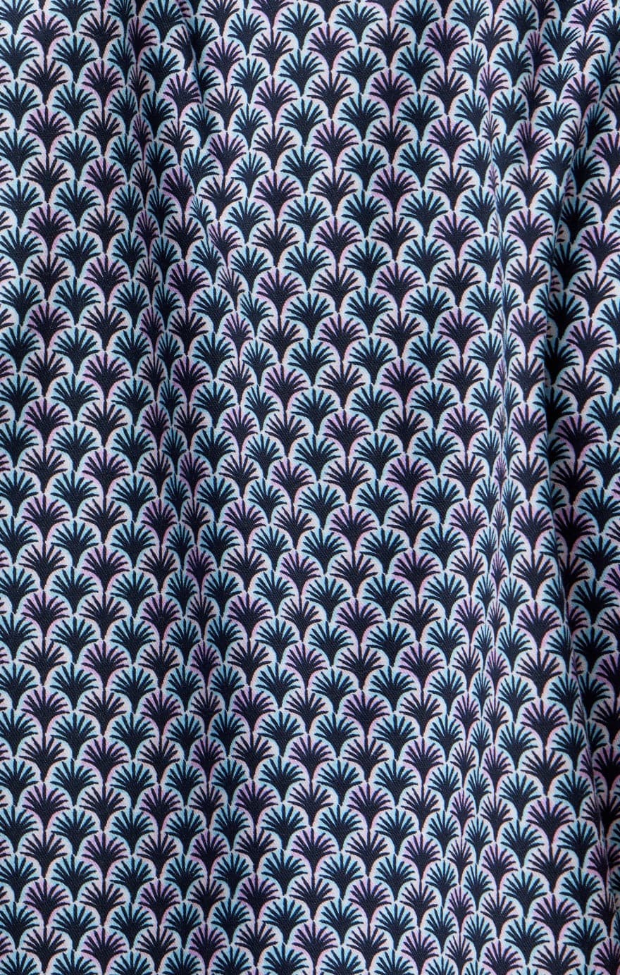 Retro Palm Print Tencel Shirt Lavender