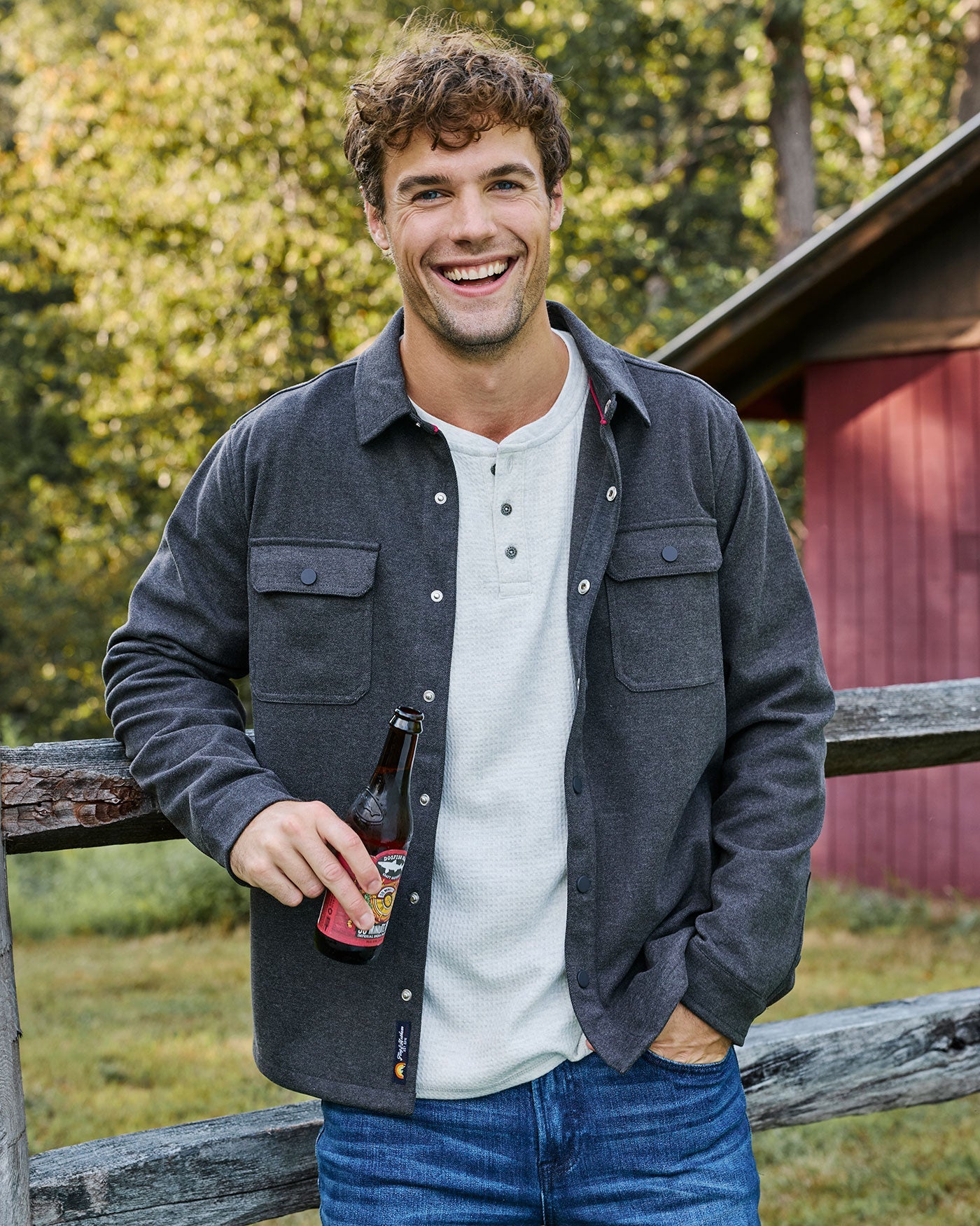 Hamlin Twill Shirt Jacket Charcoal