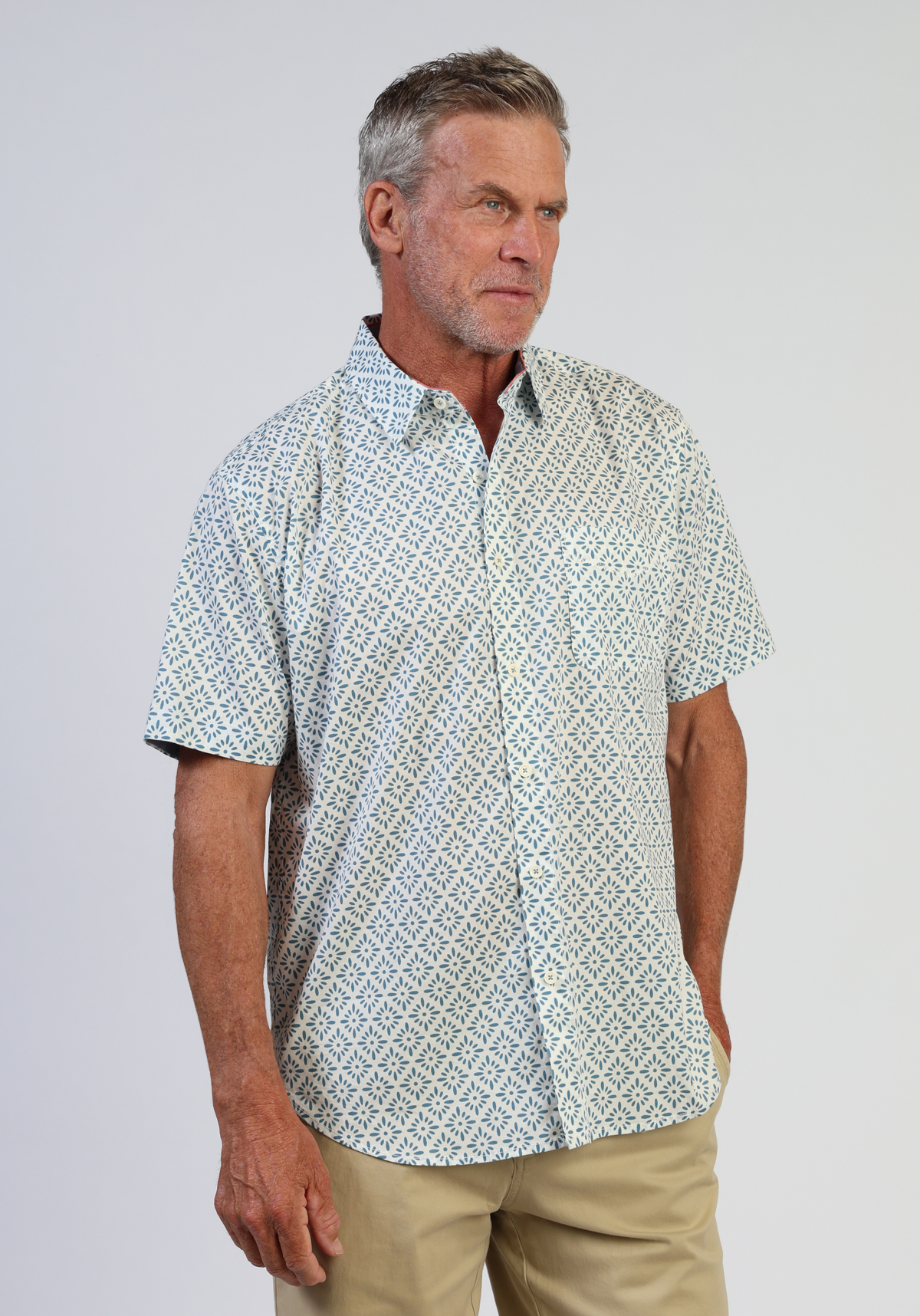 Short-Sleeve Stretch Shoreline Shirt Blue