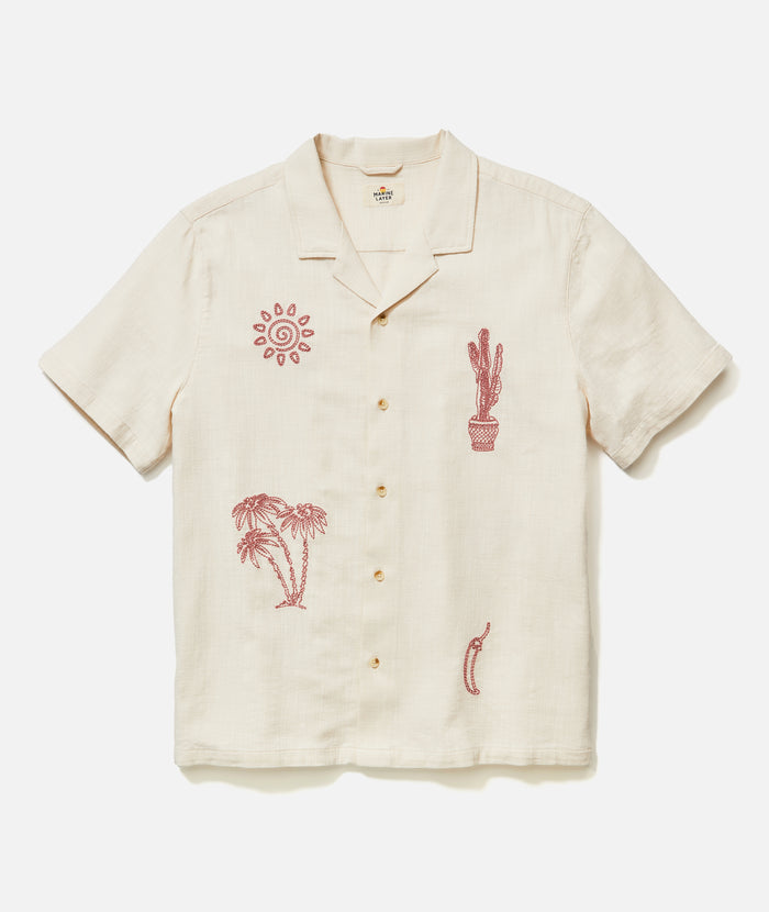 Embroidered Resort Shirt Natural