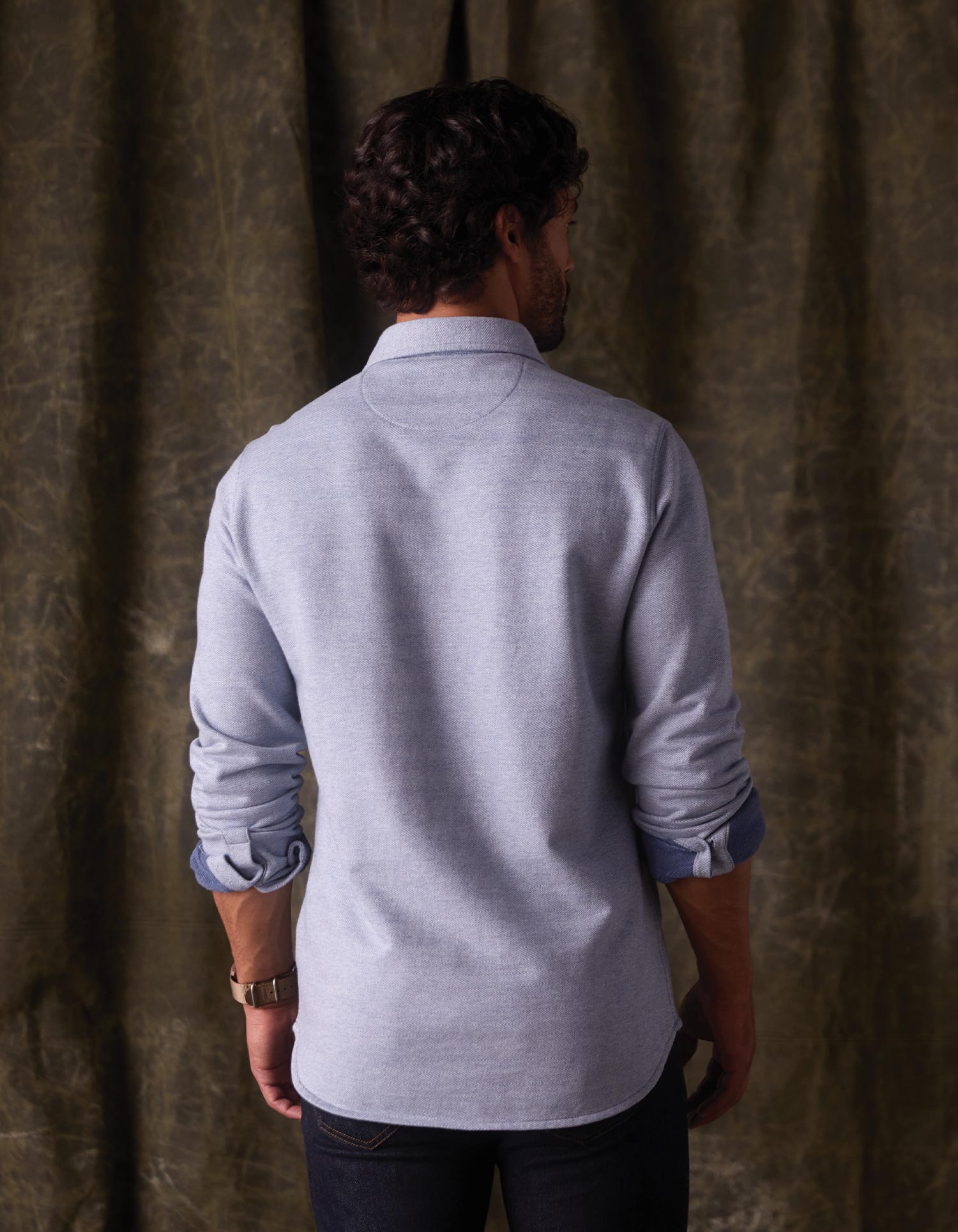 Textured Knit Everyday Shirt Vintage Blue