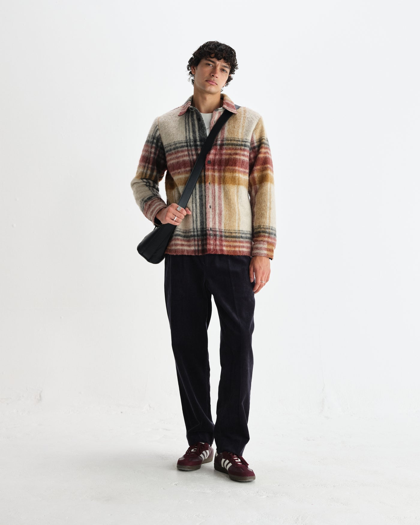 Nolan Overshirt - Wool Blend Check Natural/Multi