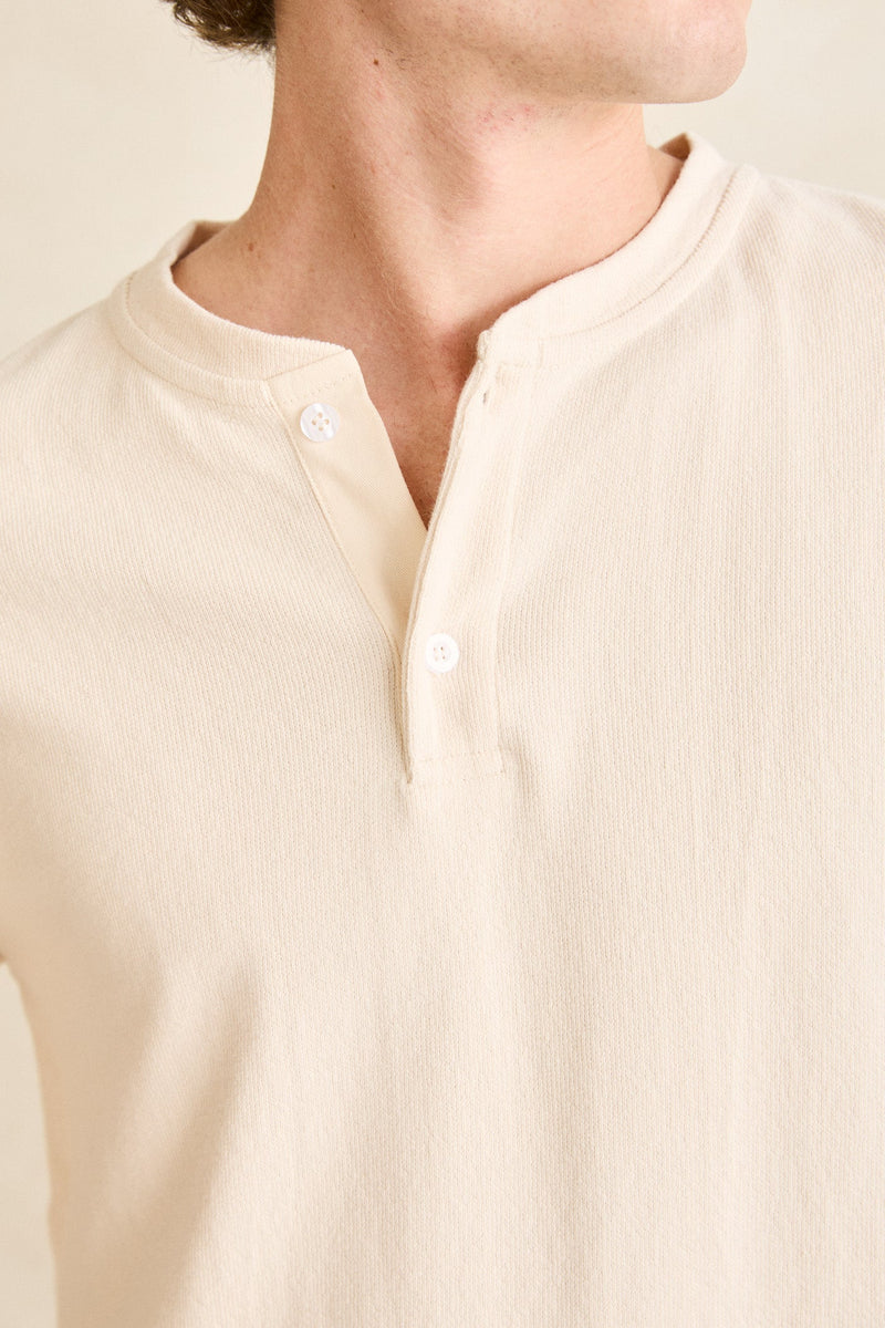 Vintage Jersey L/S Henley Natural