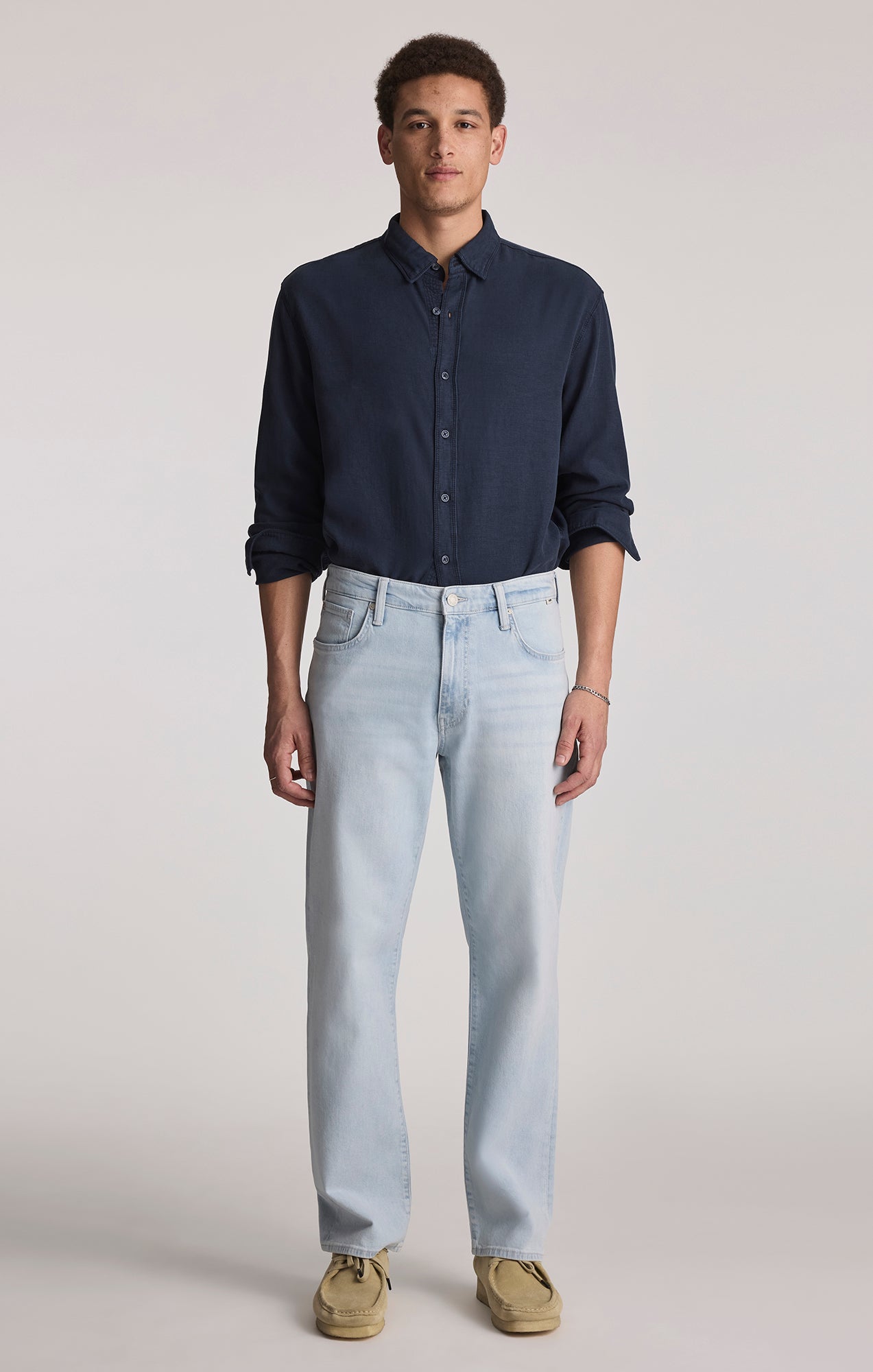 Marlon Relaxed Denim Bleached Ocean Blue