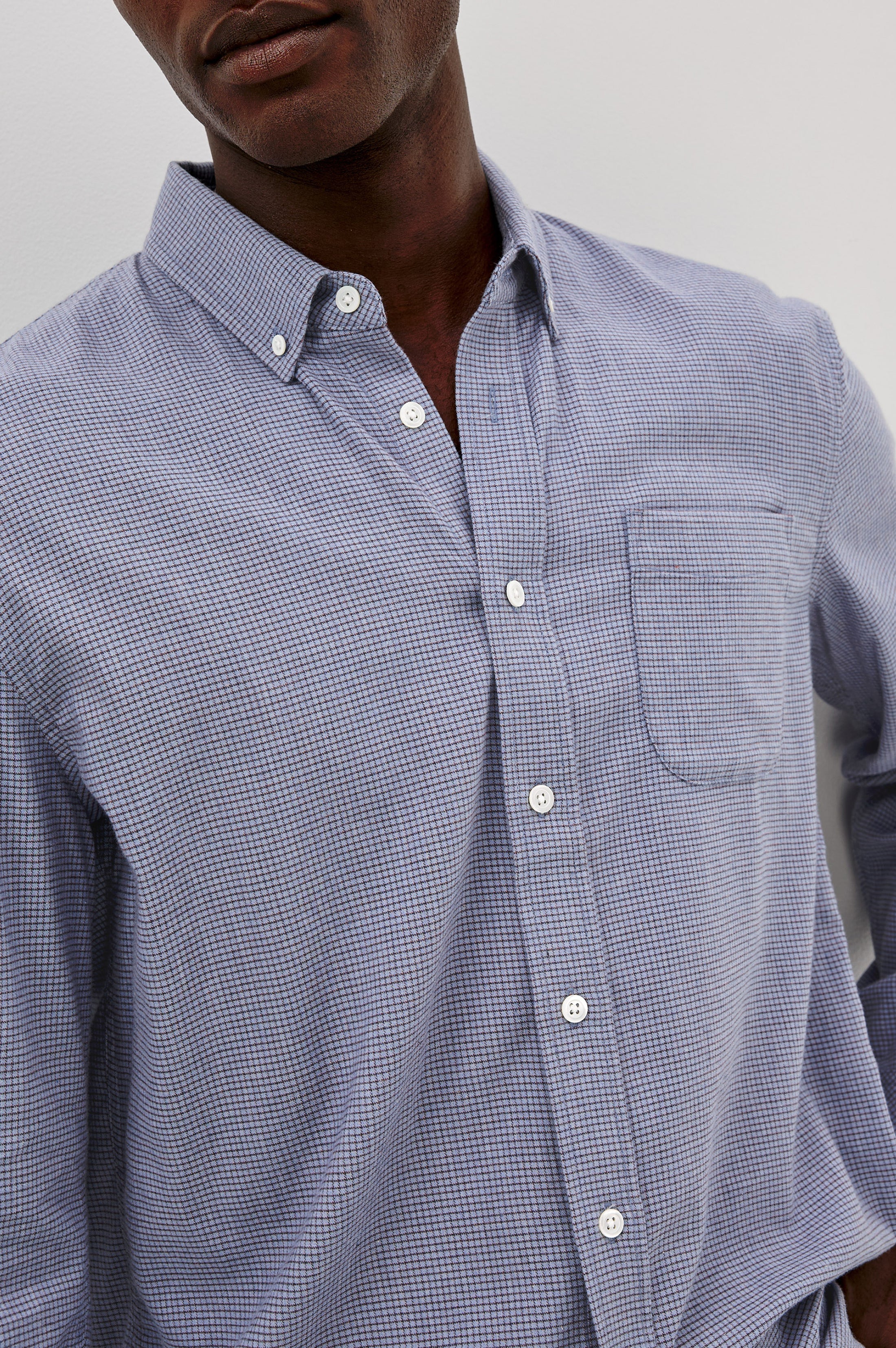 Vance Check Shirt Blue Heather Grid