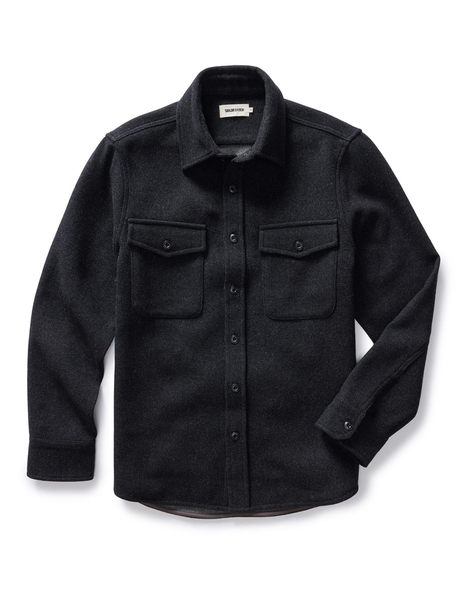 The Maritime Shirt Jacket in Wool Heather Charcoal