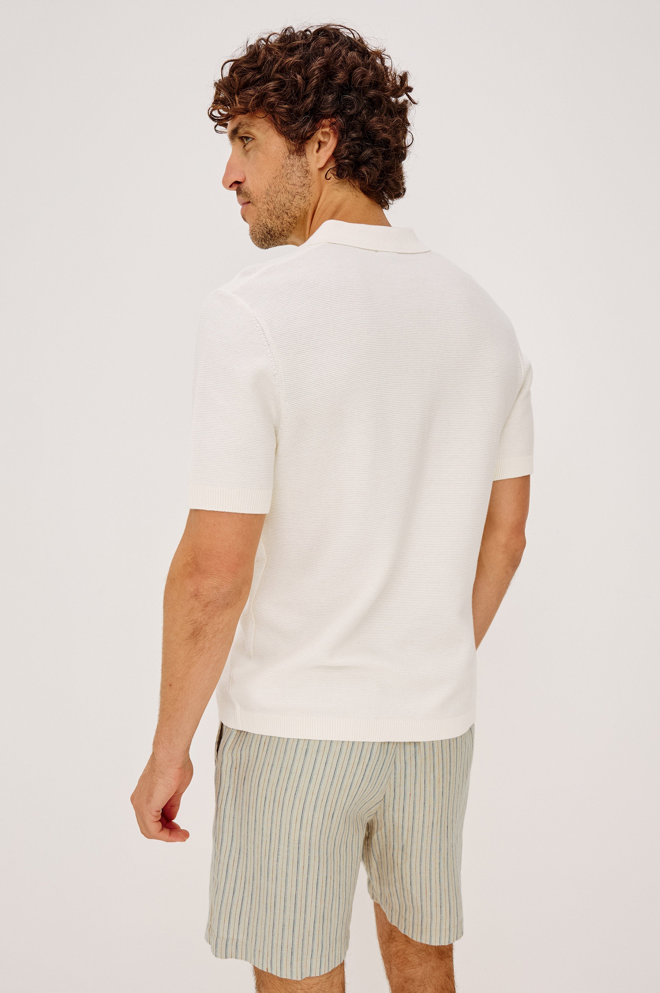 Baker Knit Polo Ivory