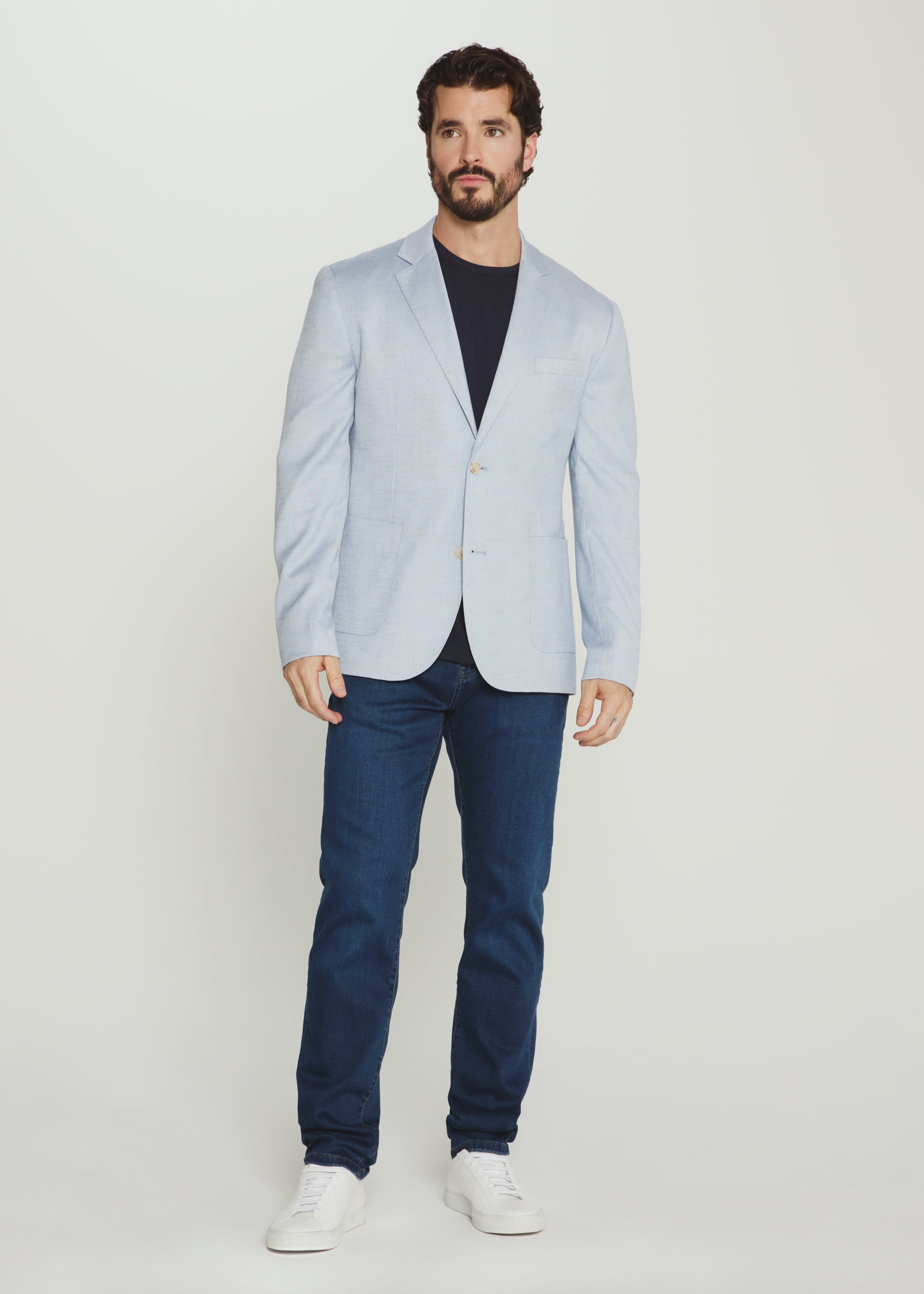 Saltwood Linen Blazer Light Blue