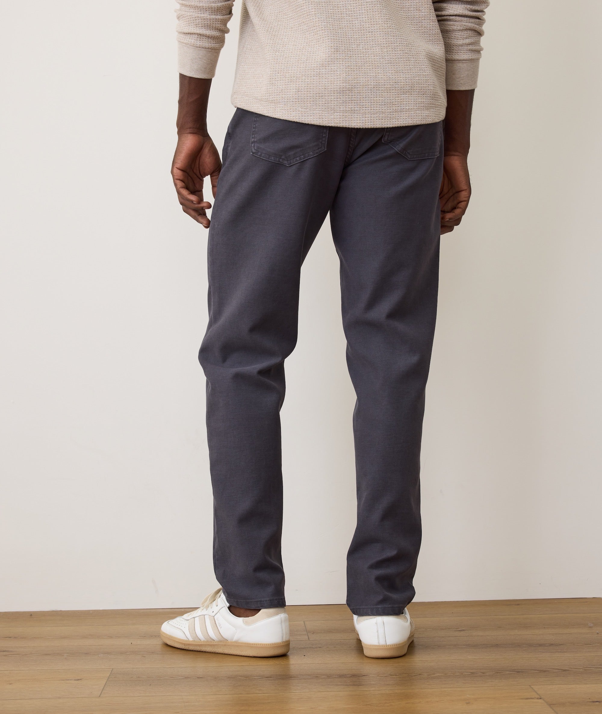 Slim Straight Flex Terry Pant Faded Navy