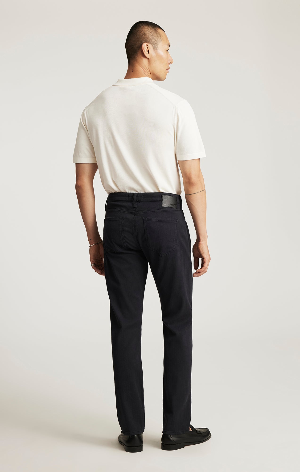 Marcus Slim Straight Leg Navy Herringbone