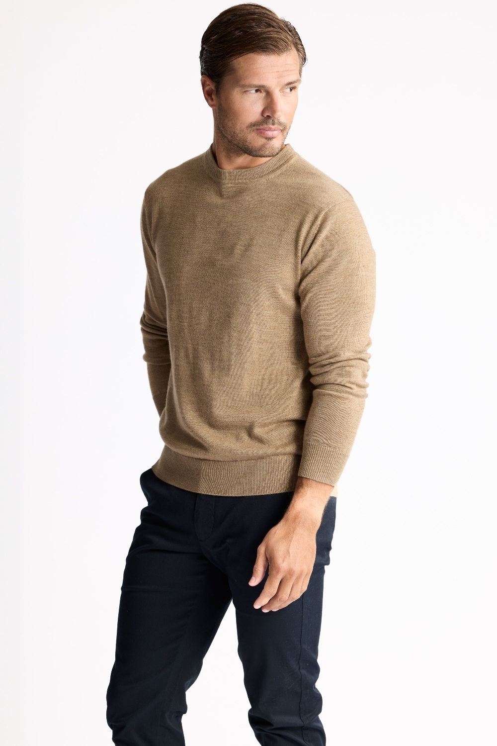 Classic Merino Crew Camel