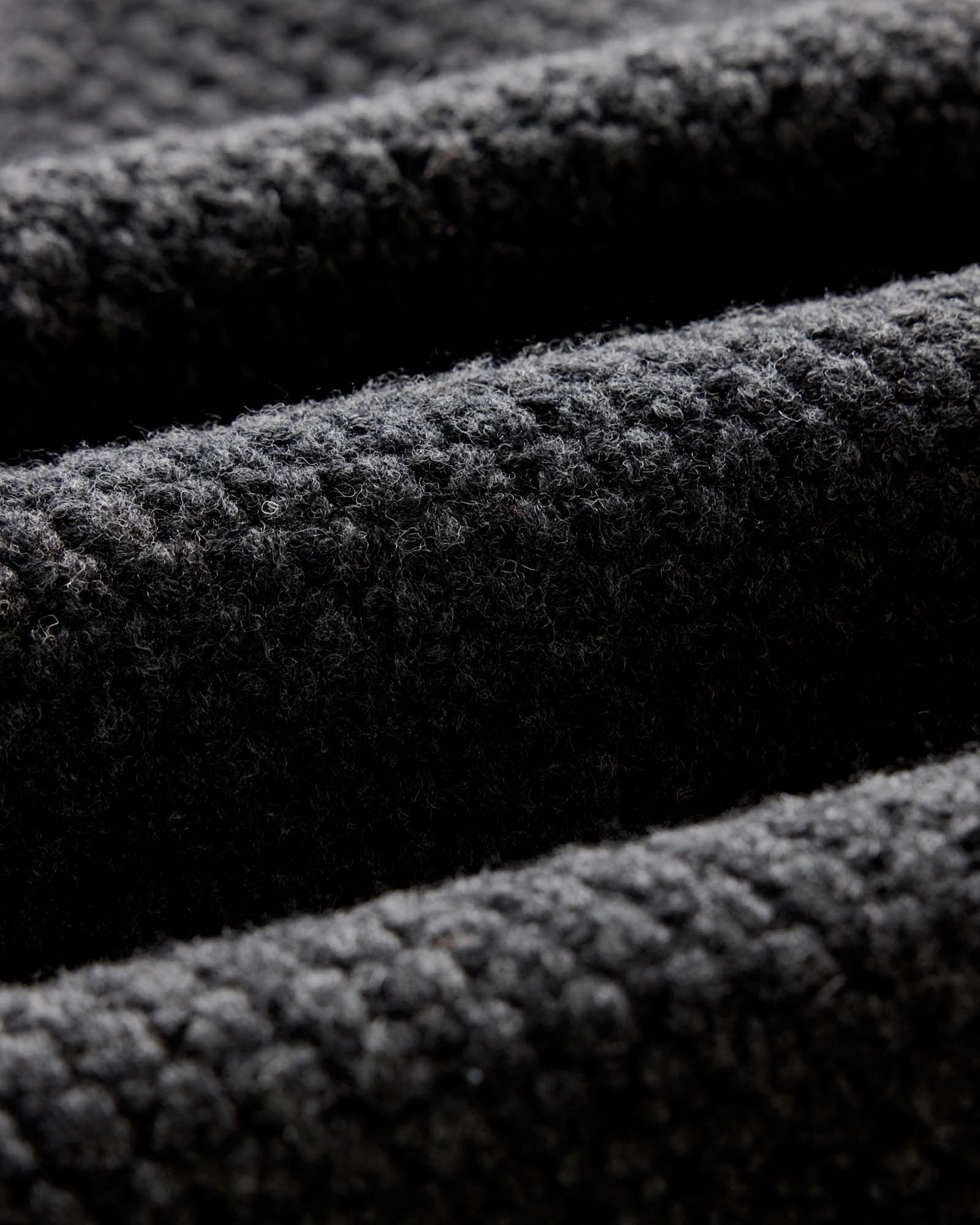 The Fisherman Cardigan in Merino Coal Heather