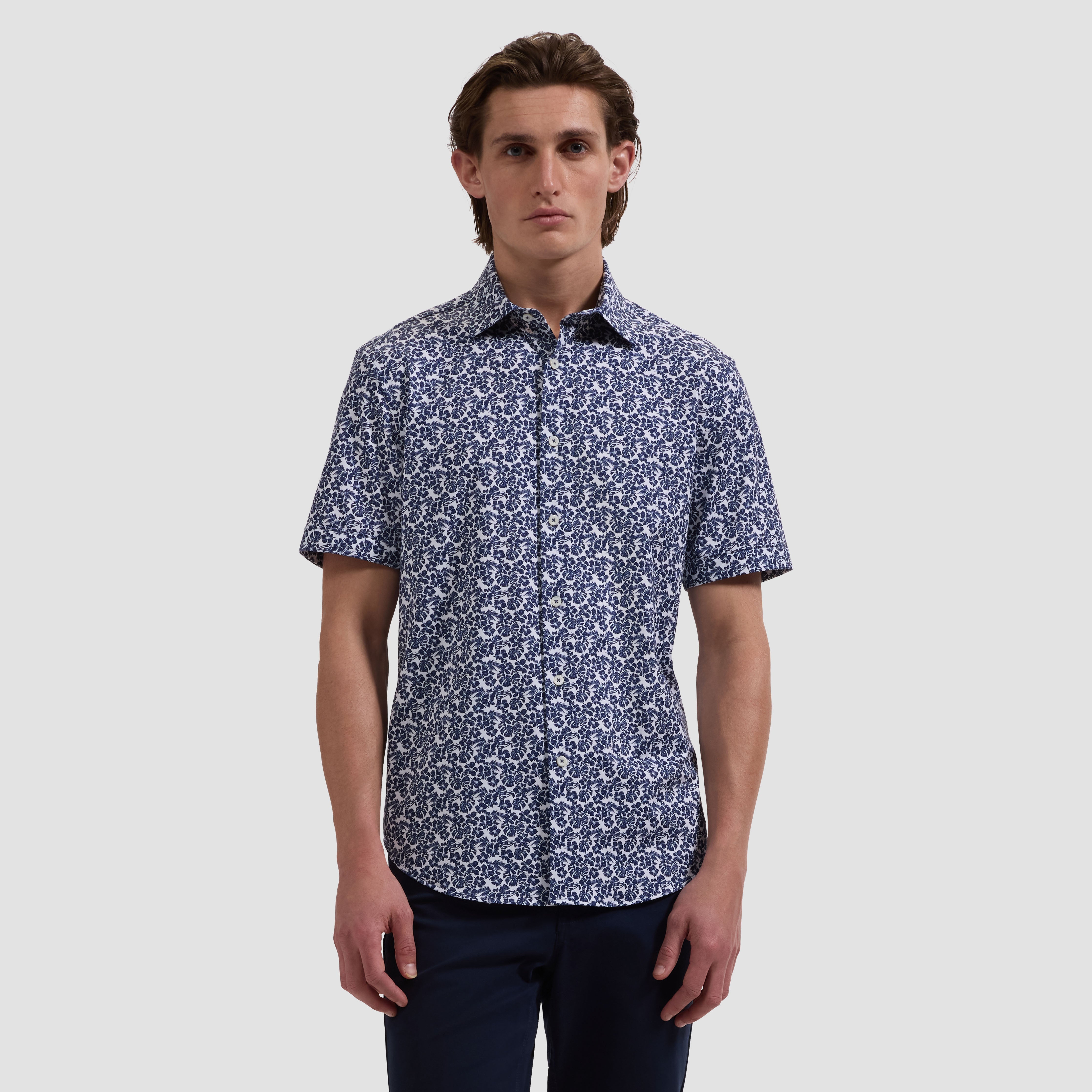 OOOHCotton Miles Short Sleeve Shirt Navy