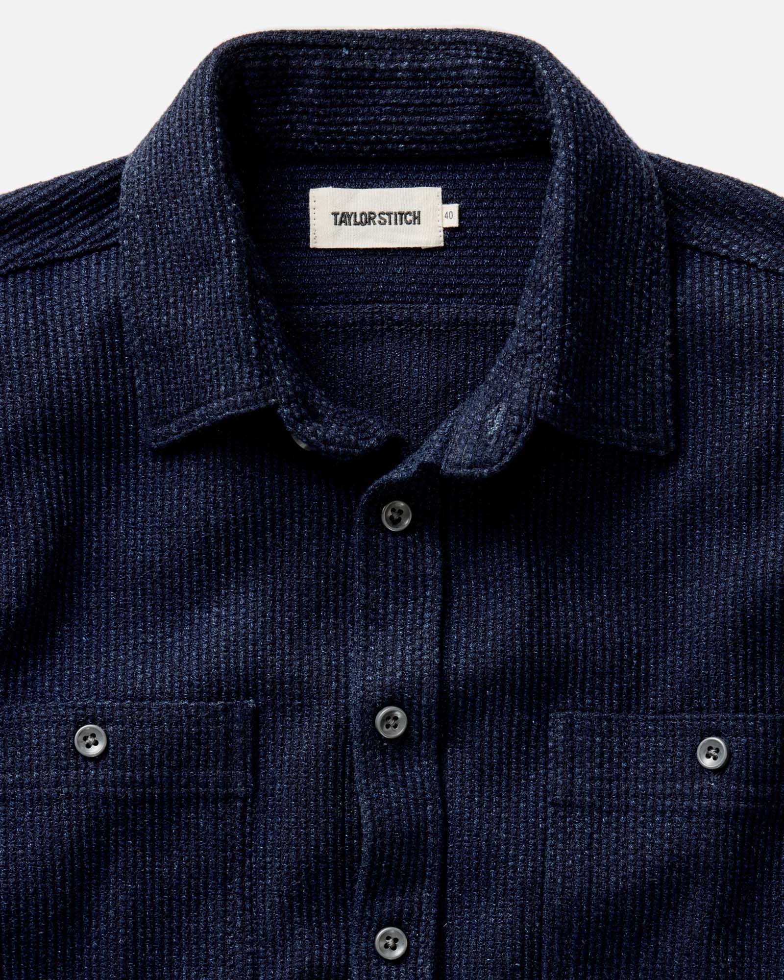 The Utility Shirt in Sashiko Rinsed Indigo