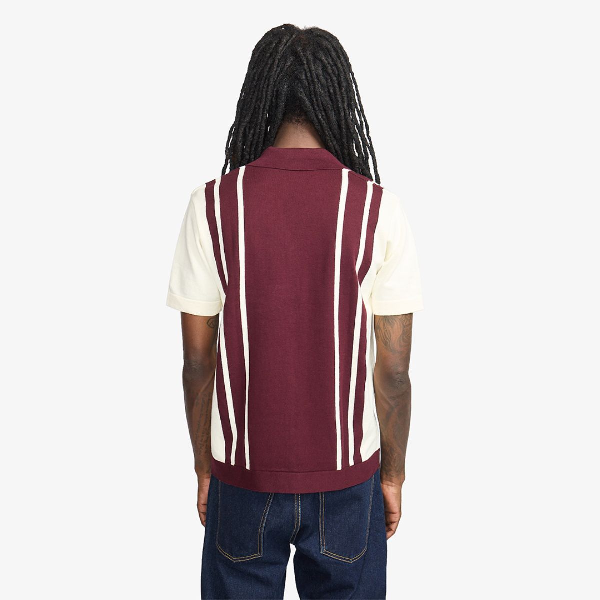 Penny Knit Striped Shirt Bordeaux
