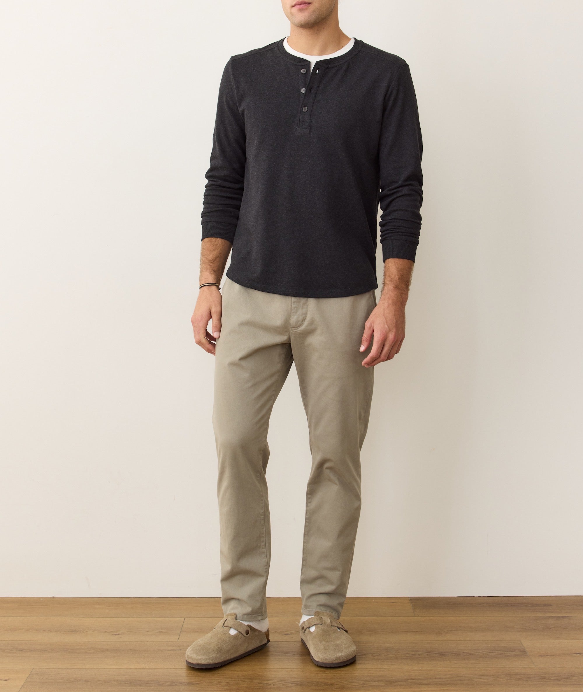 Pacifica Stretch Henley Charcoal