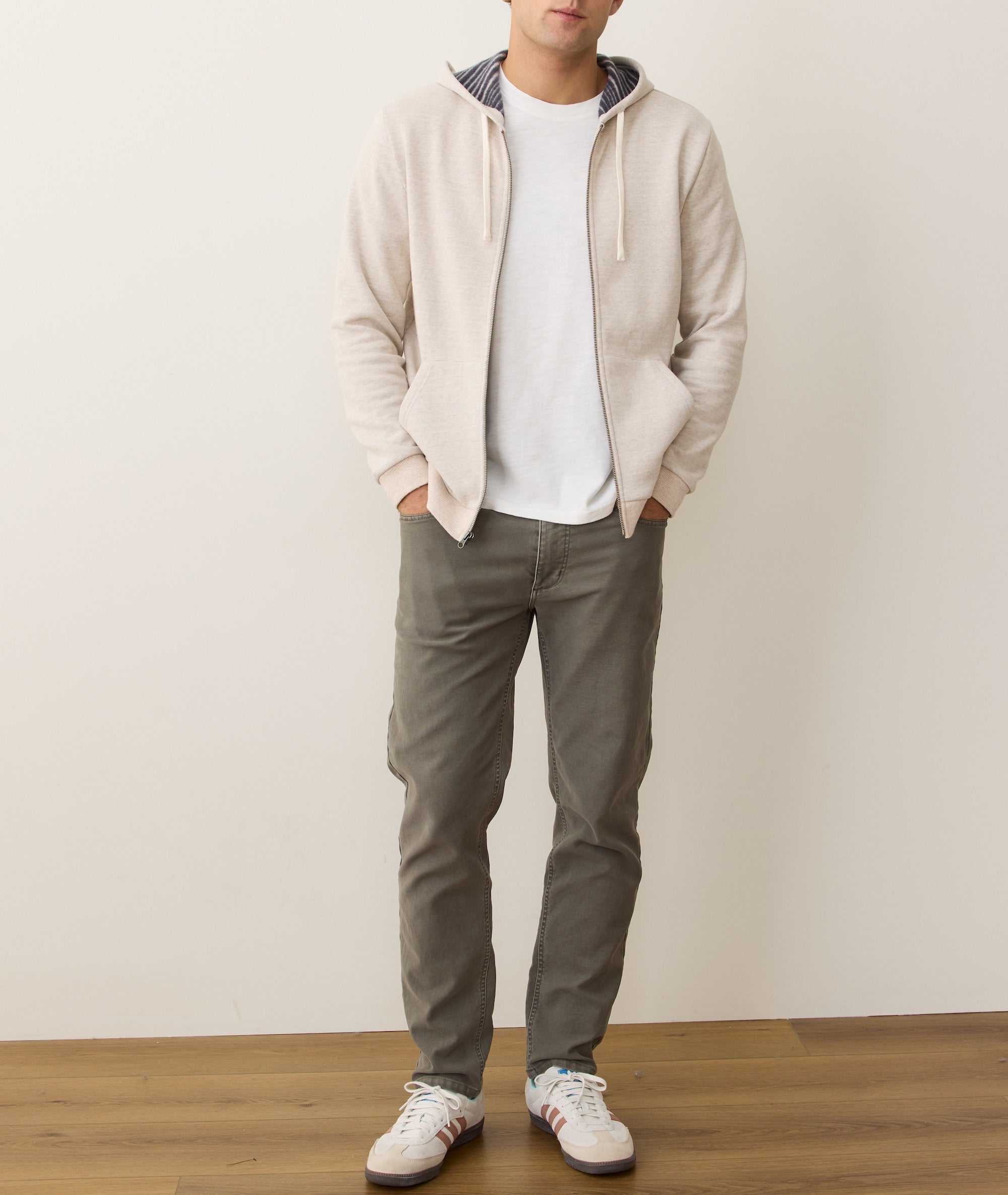 Cloud 9 Fleece Full Zip Hoodie Oatmeal Stripe