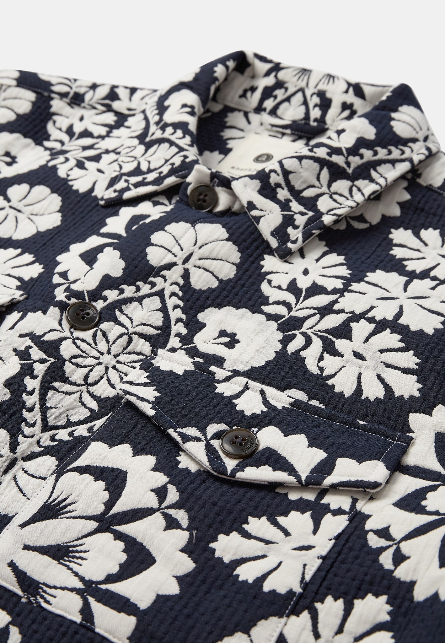 Akoscar Flower Jacquard Overshirt Sky Captain