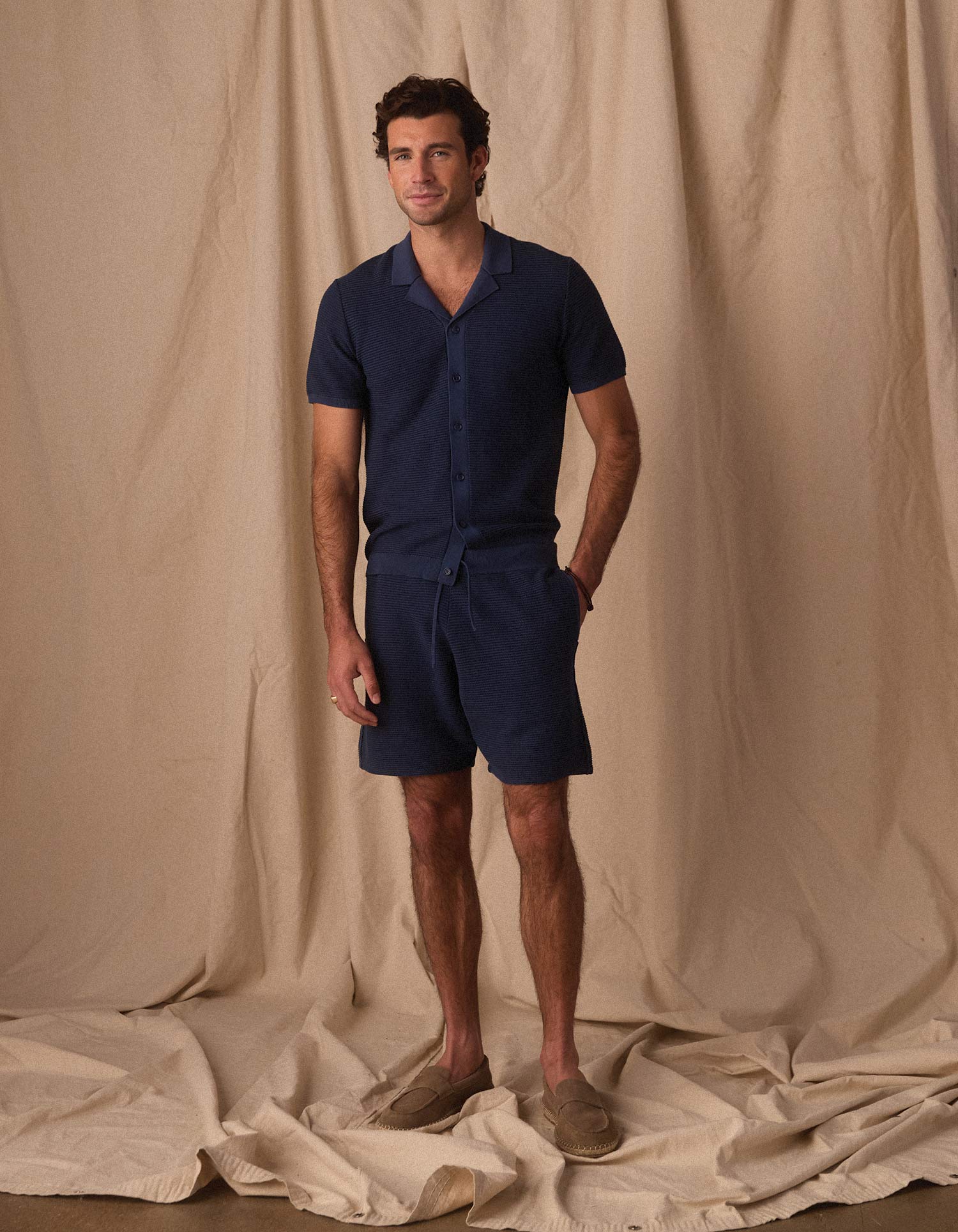 Robles Birdseye Knit Short Denim/Dark Navy