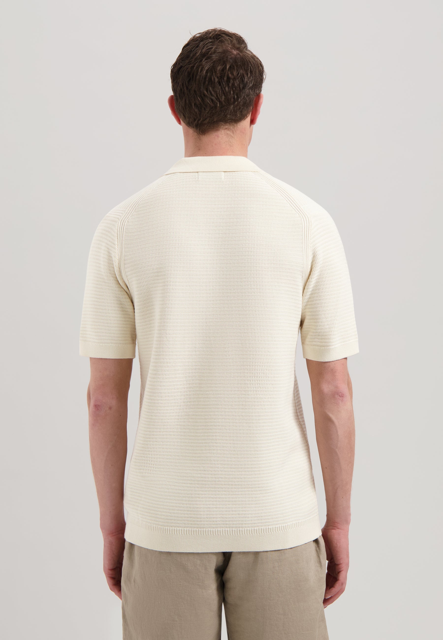 Kostas Textured Cotton Polo Offwhite